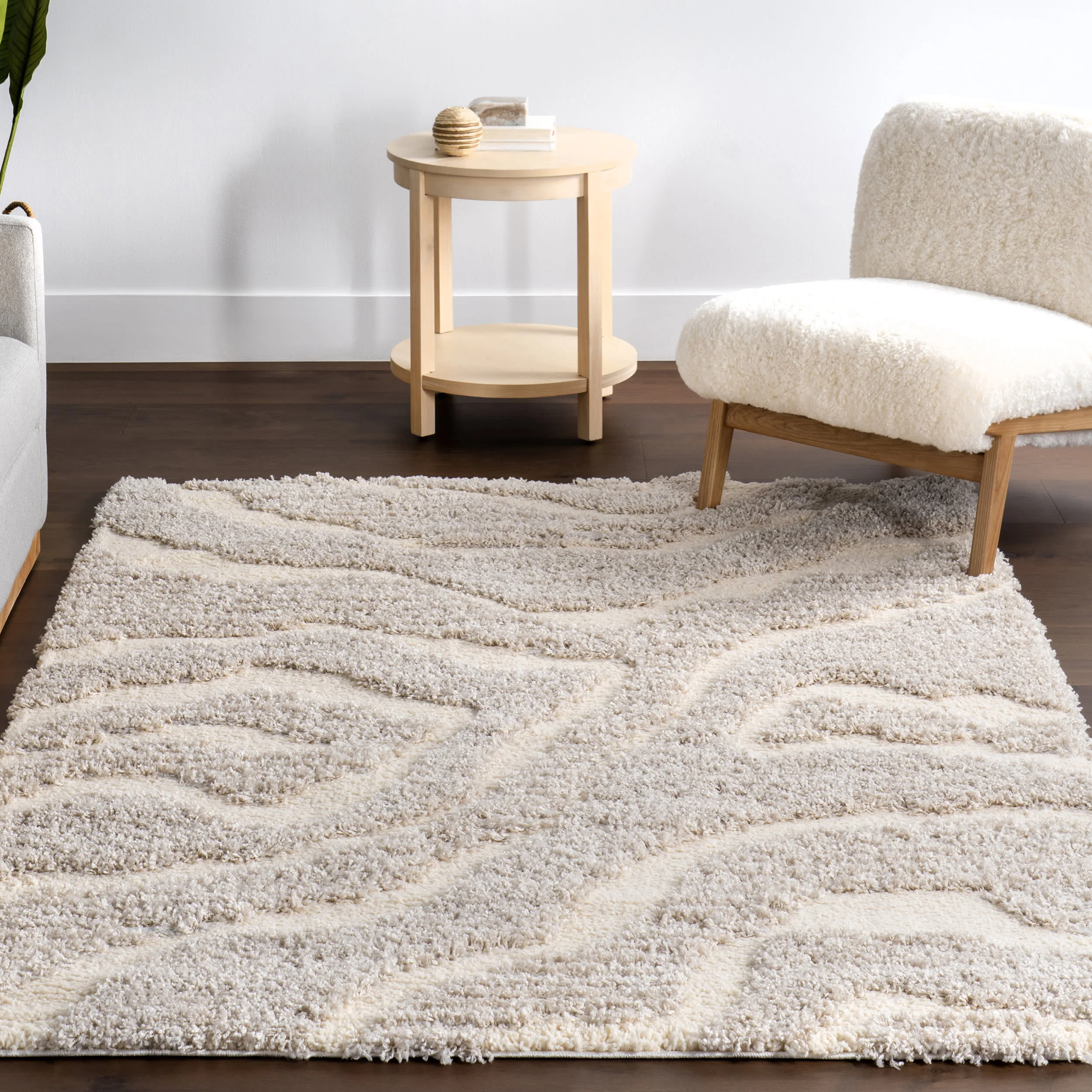 Jordyn Textured Waves Rug | Grey - Image 5