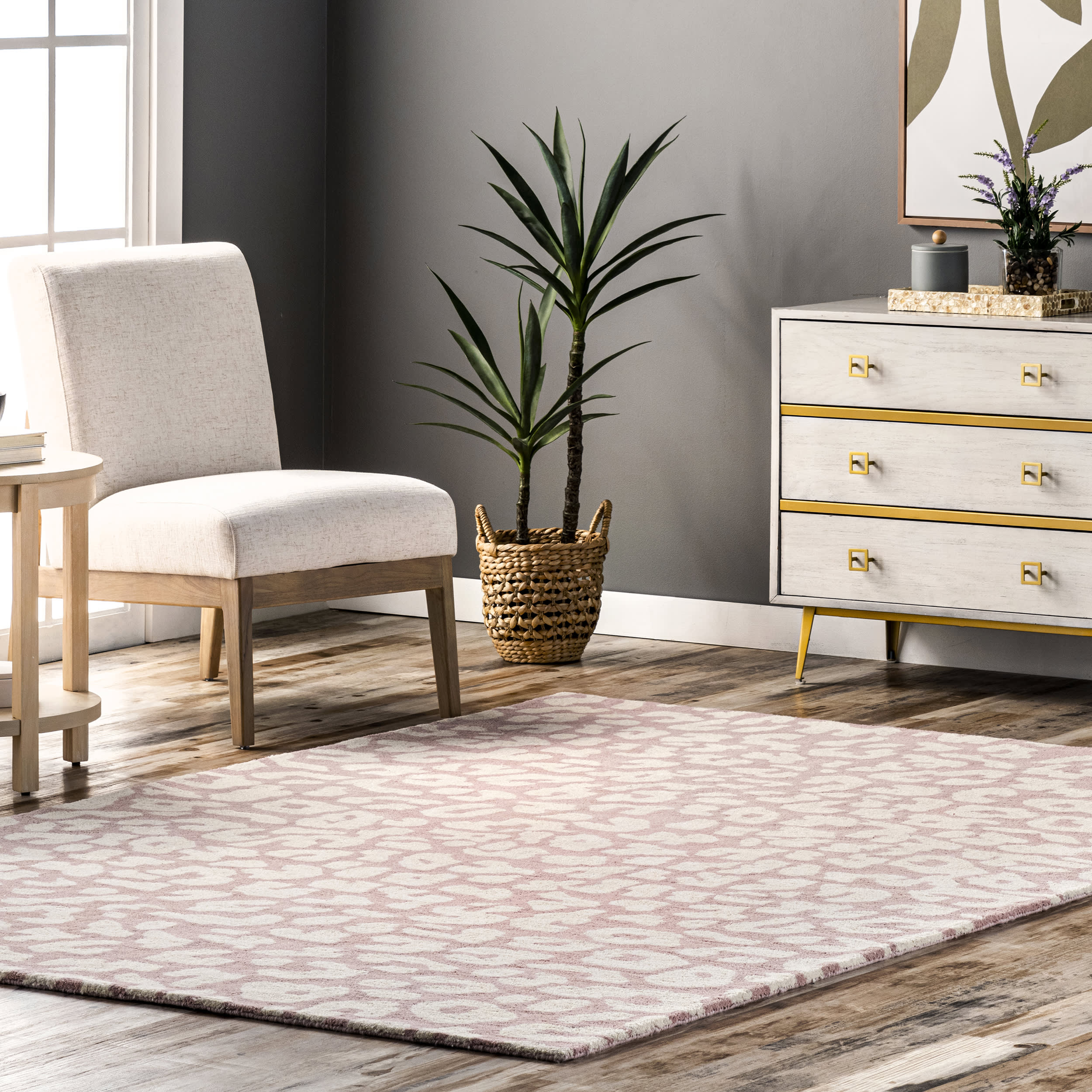Josephine Wool Leopard Rug | Peach - Image 2