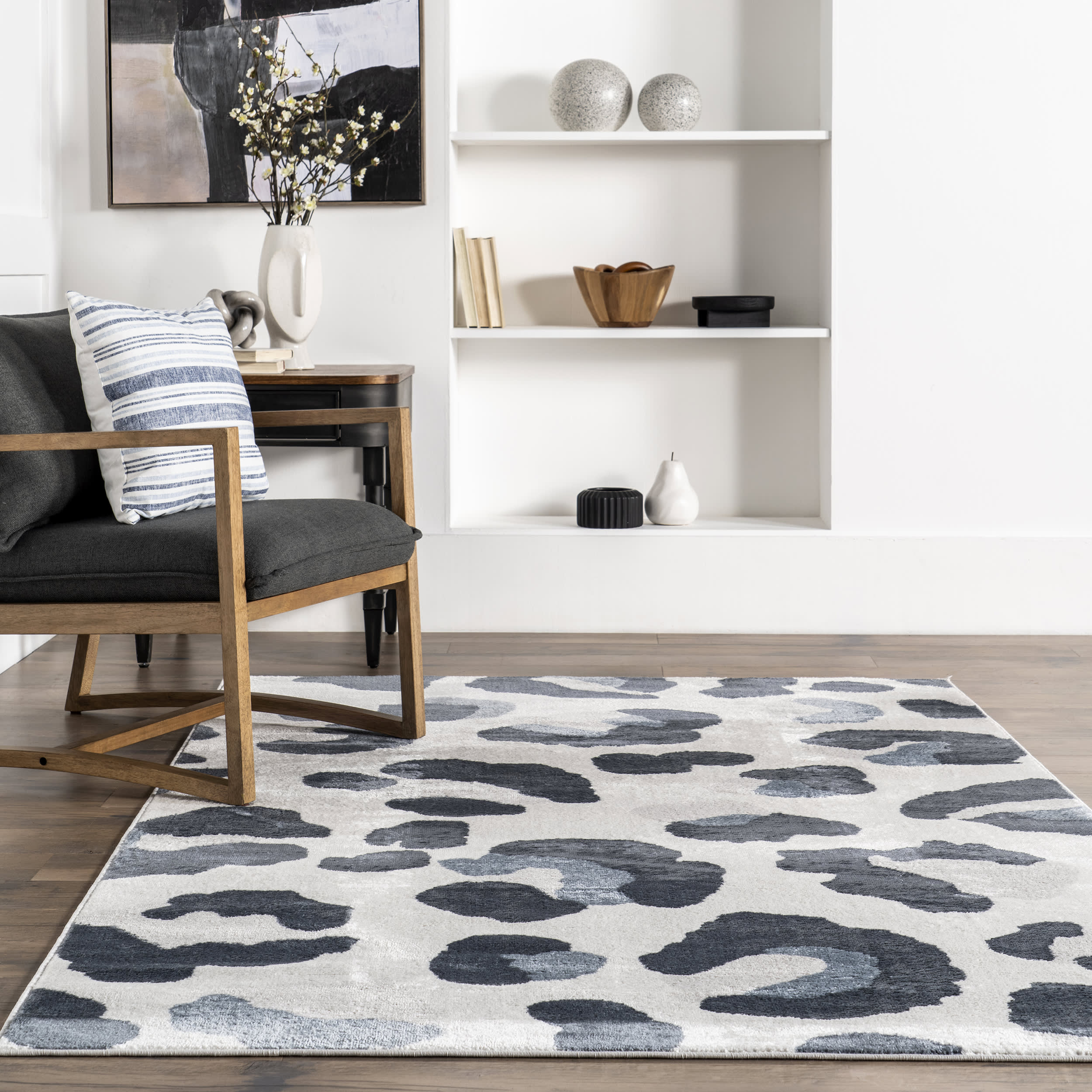 Josie Abstract Skyscape Rug | Light Grey - Image 4