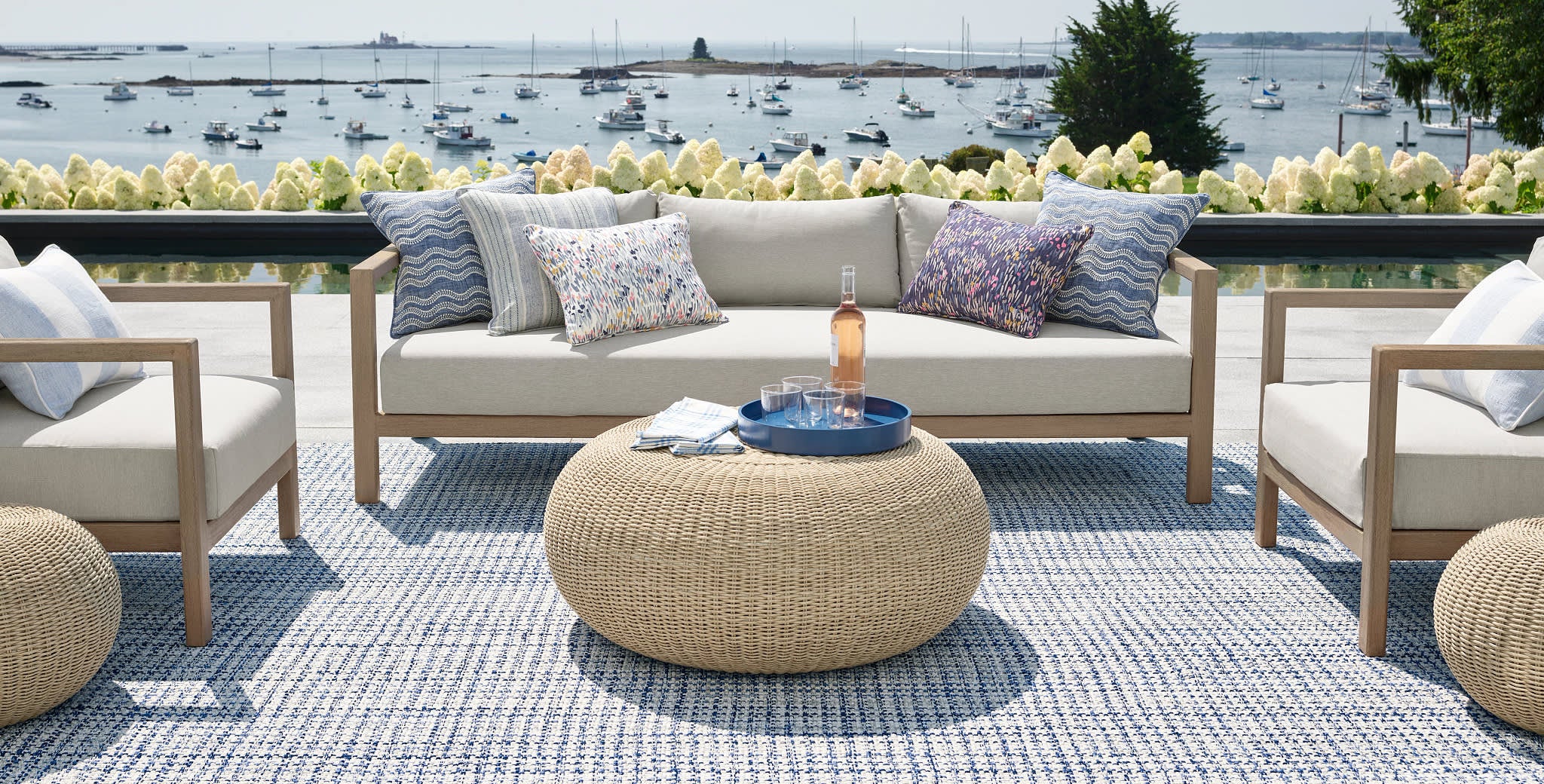 Journey Handwoven Indoor/Outdoor Rug | Blue - Image 2
