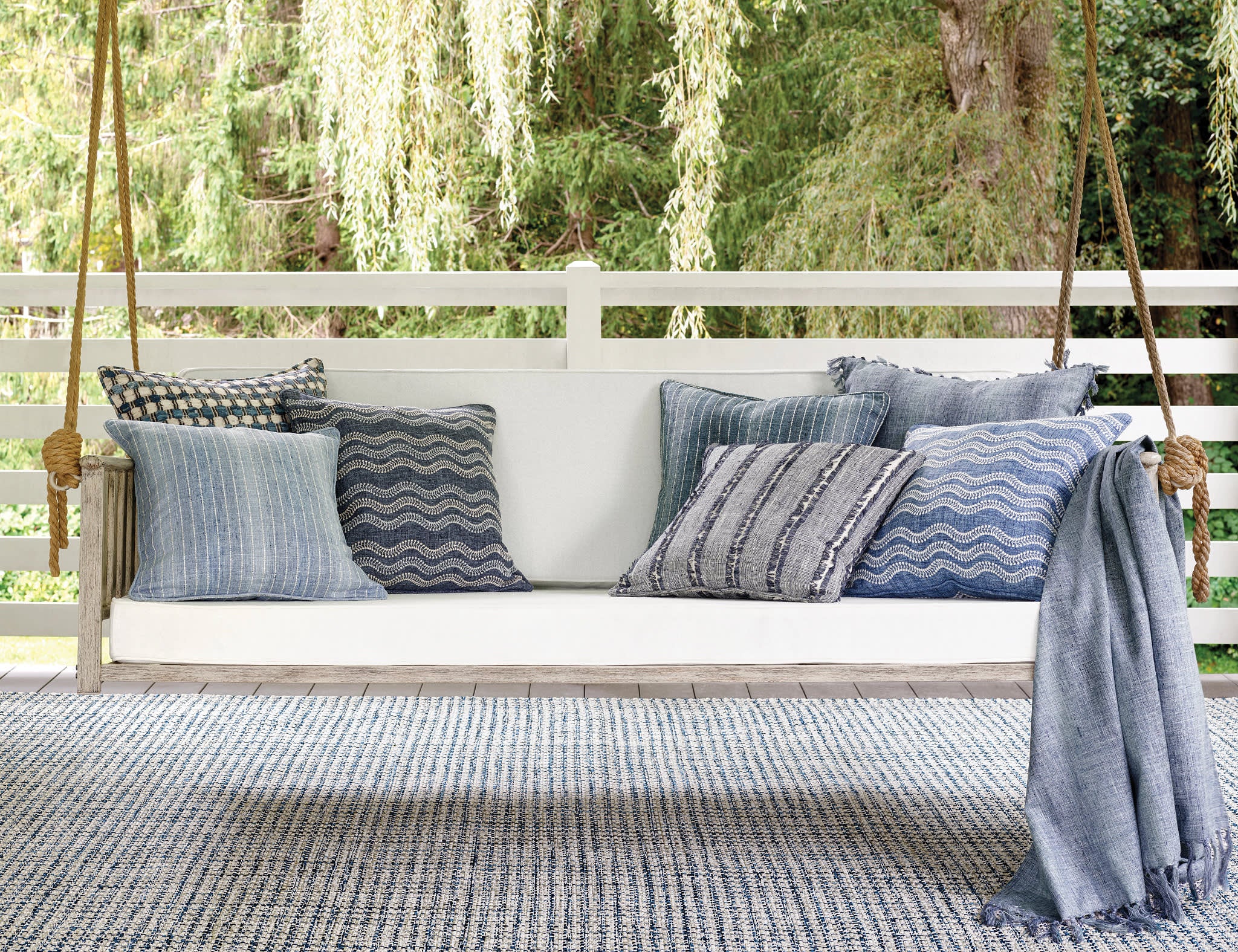 Journey Handwoven Indoor/Outdoor Rug | Blue - Image 4