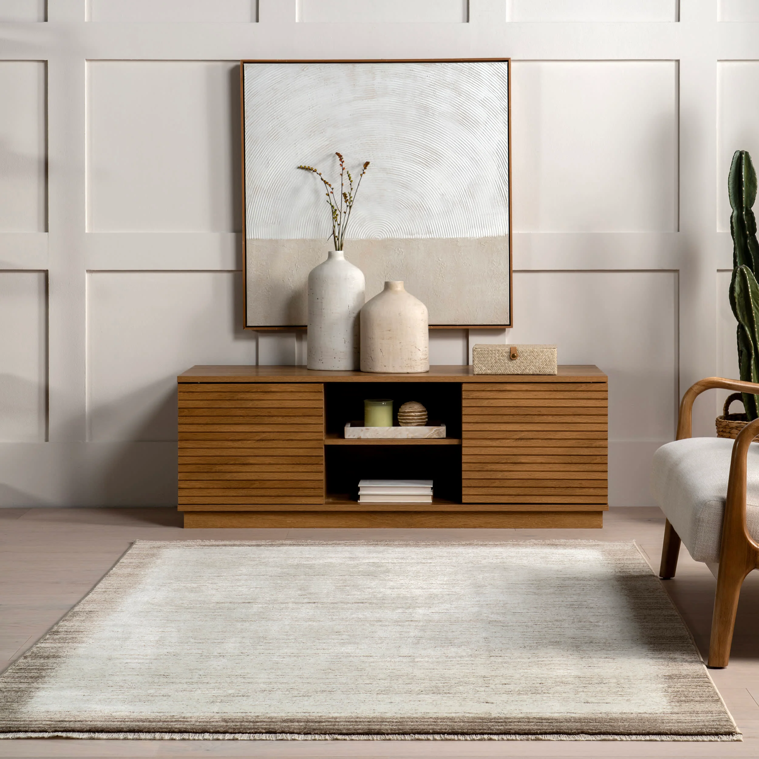 Journey Rustic Bordered Rug | Beige - Image 4