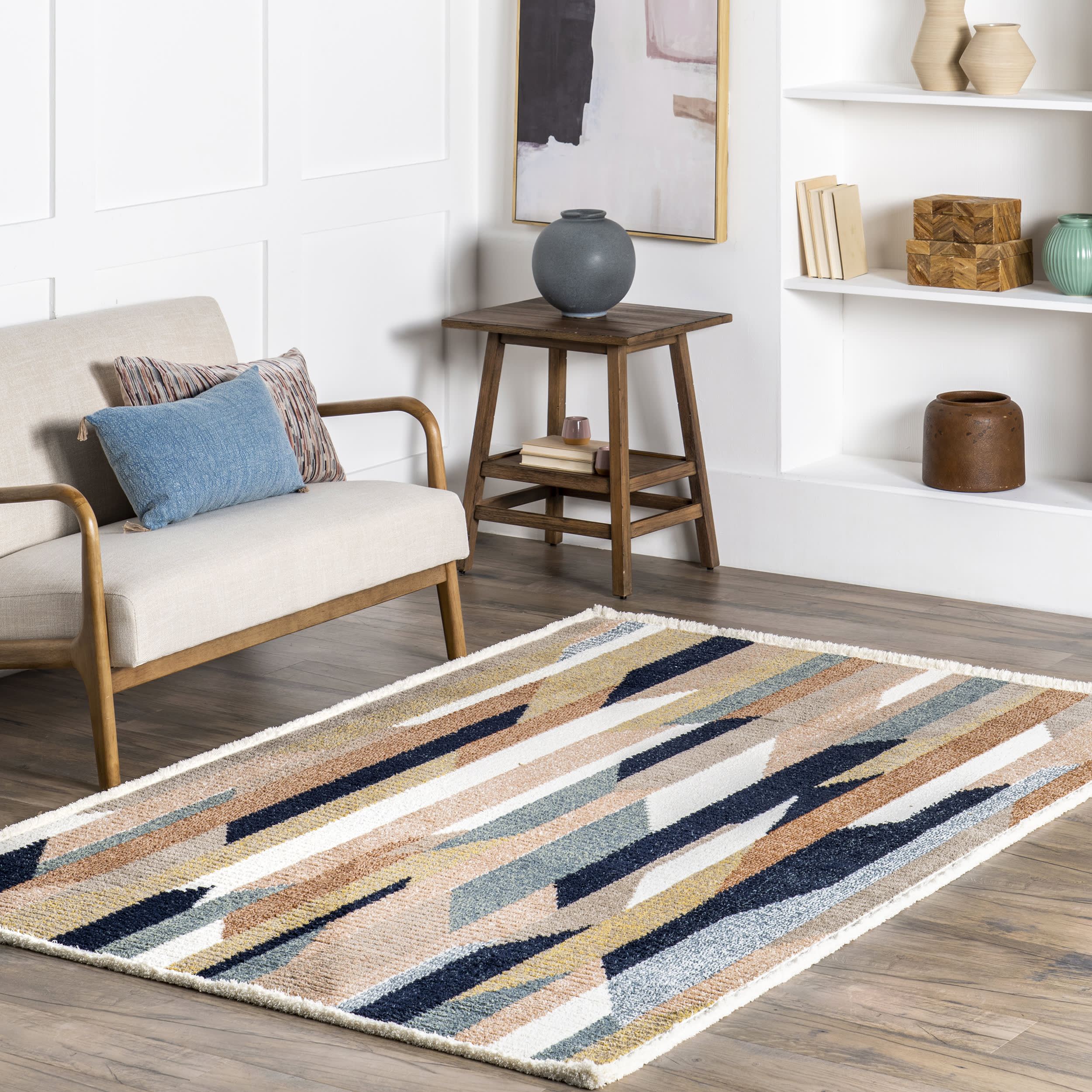 Judith Modern Stripes Rug | Blue - Image 2