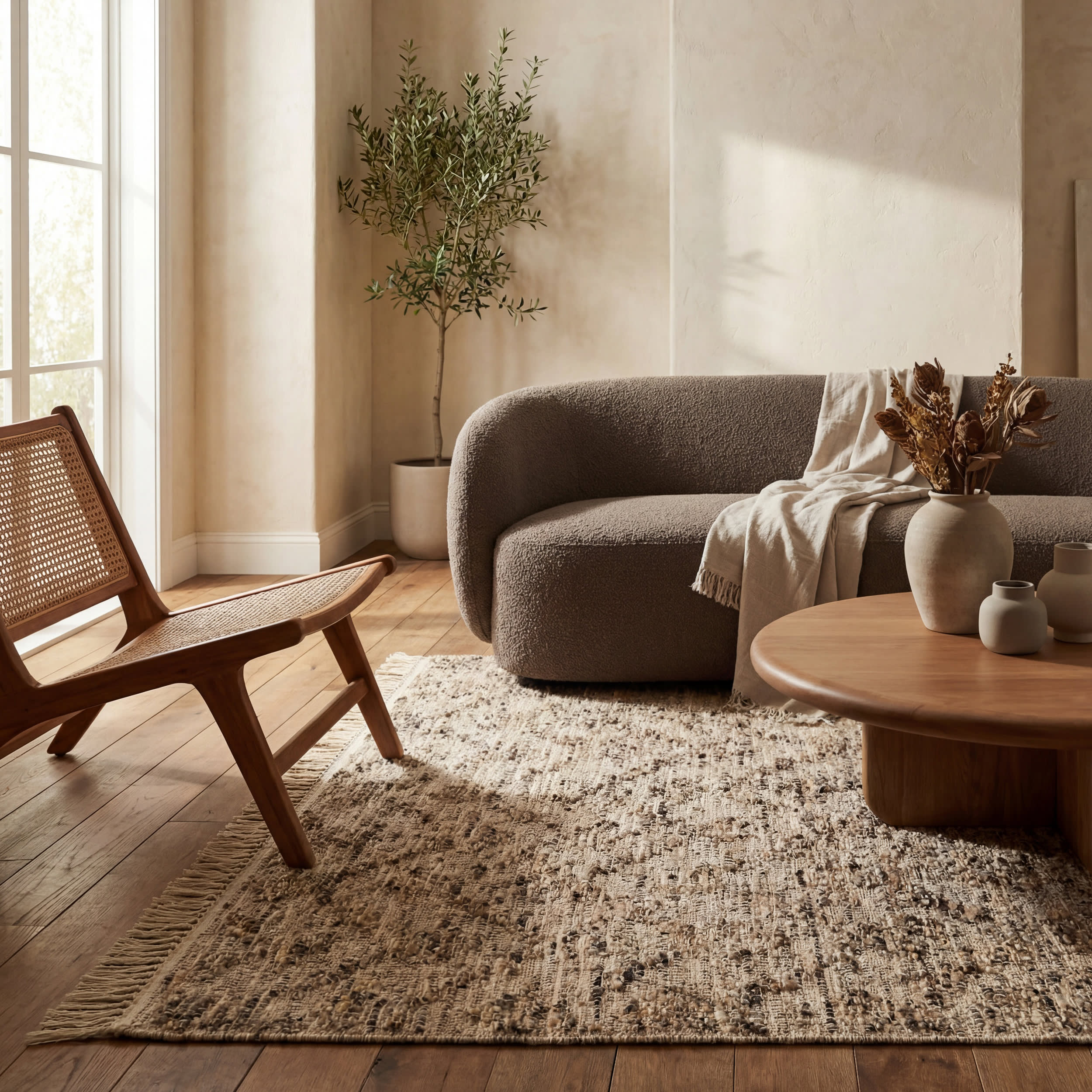 JuJu Tasseled Wool Rug | Brown - Image 5