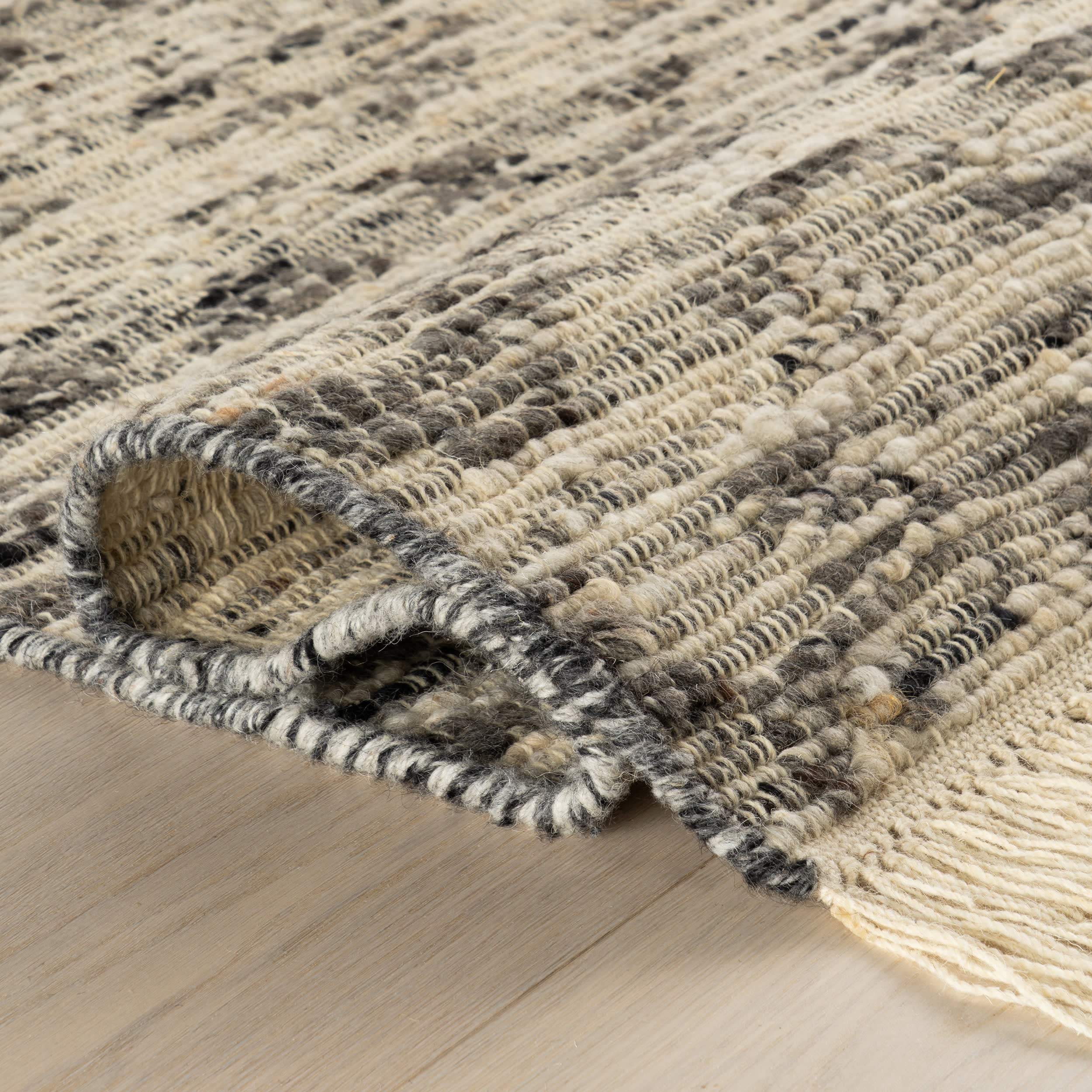 JuJu Tasseled Wool Rug | Grey - Image 11