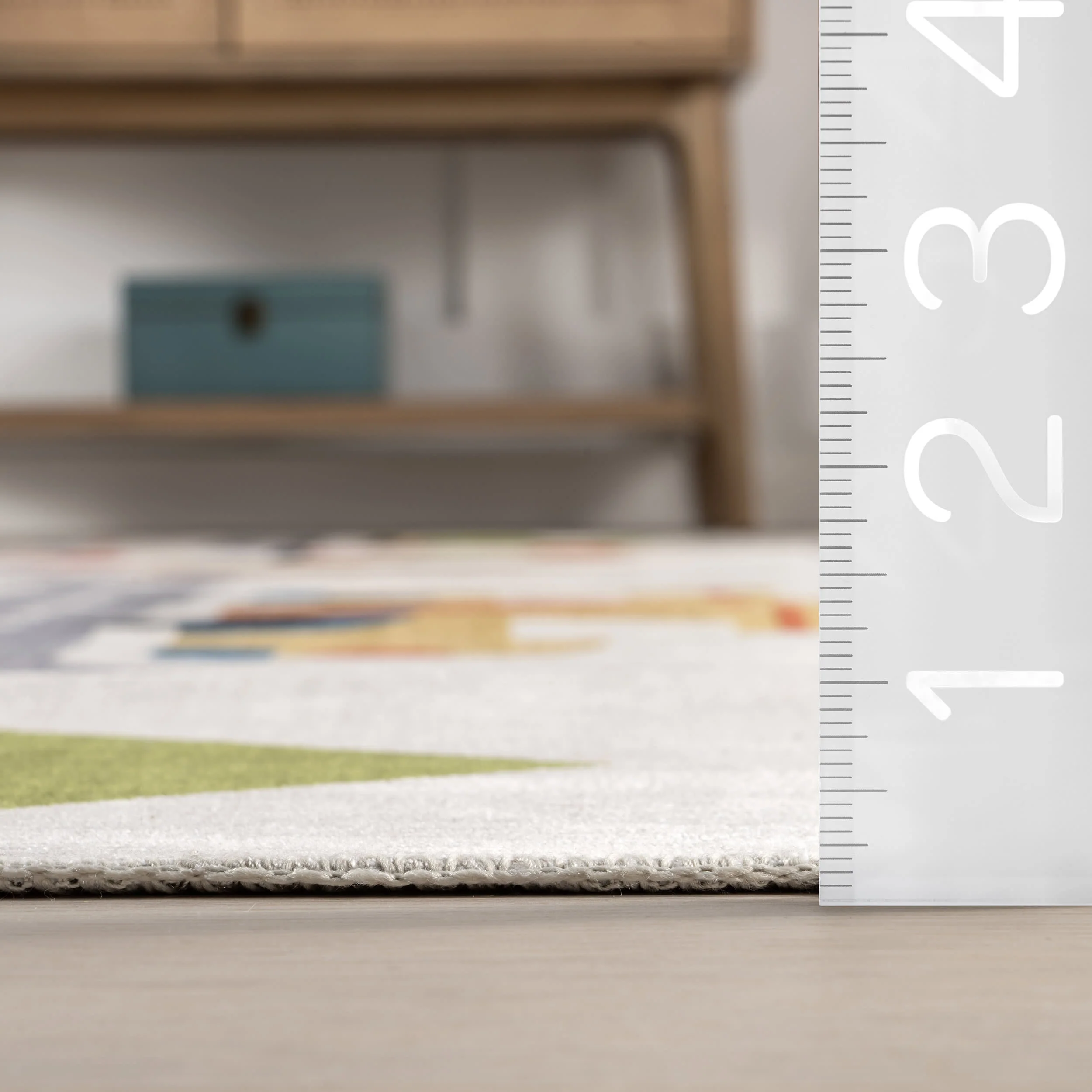 Jules Kids Spill Proof Washable Play Time Rug | White Multicolor - Image 6