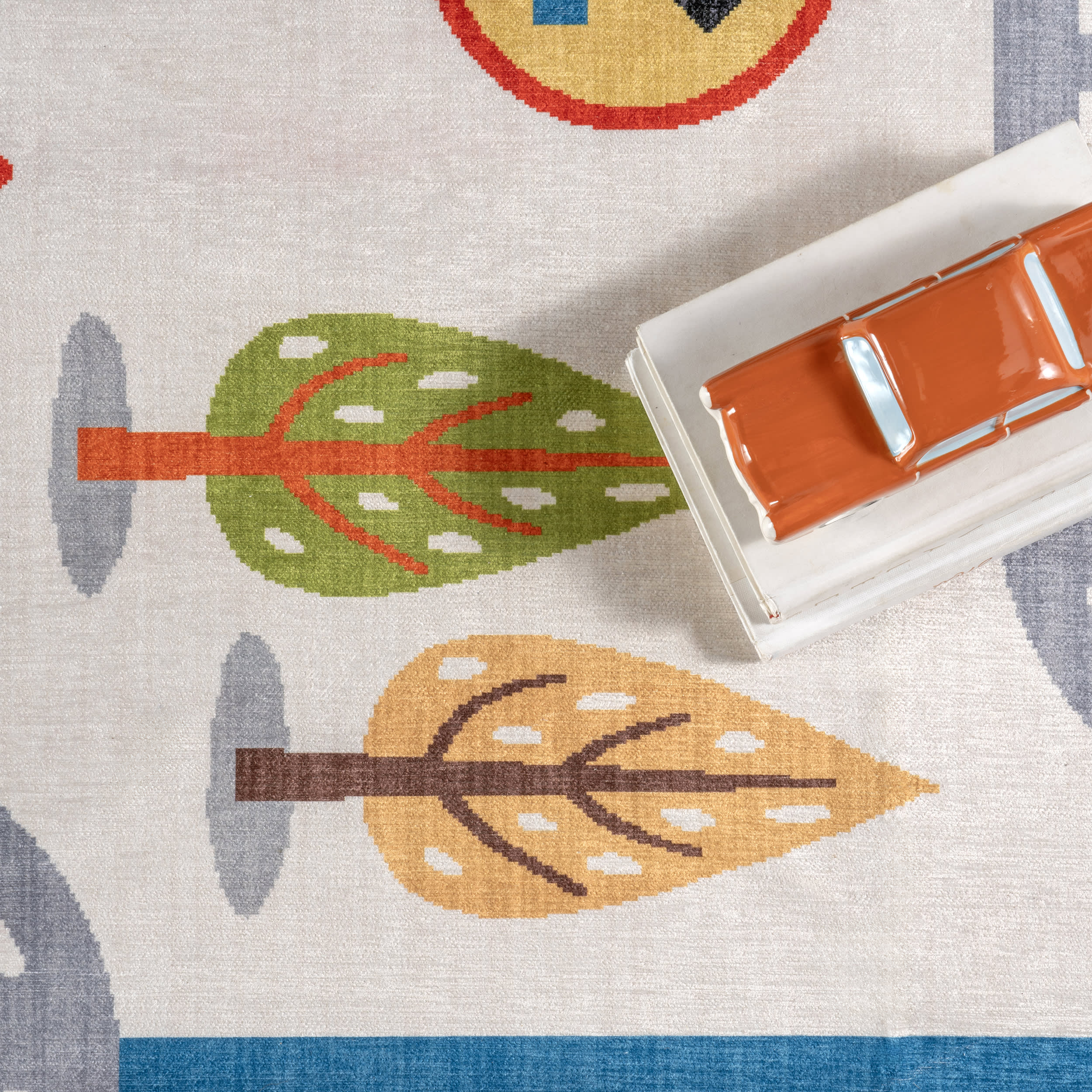 Jules Kids Spill Proof Washable Play Time Rug | White Multicolor - Image 8