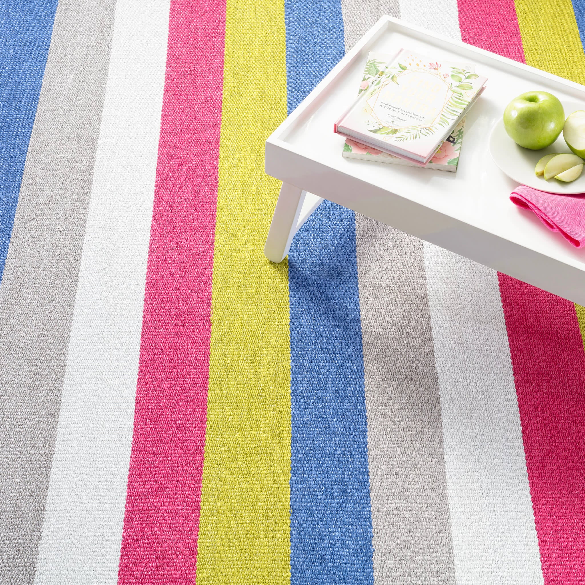 Jules Stripe Handwoven Indoor/Outdoor Rug | Multi - Image 3