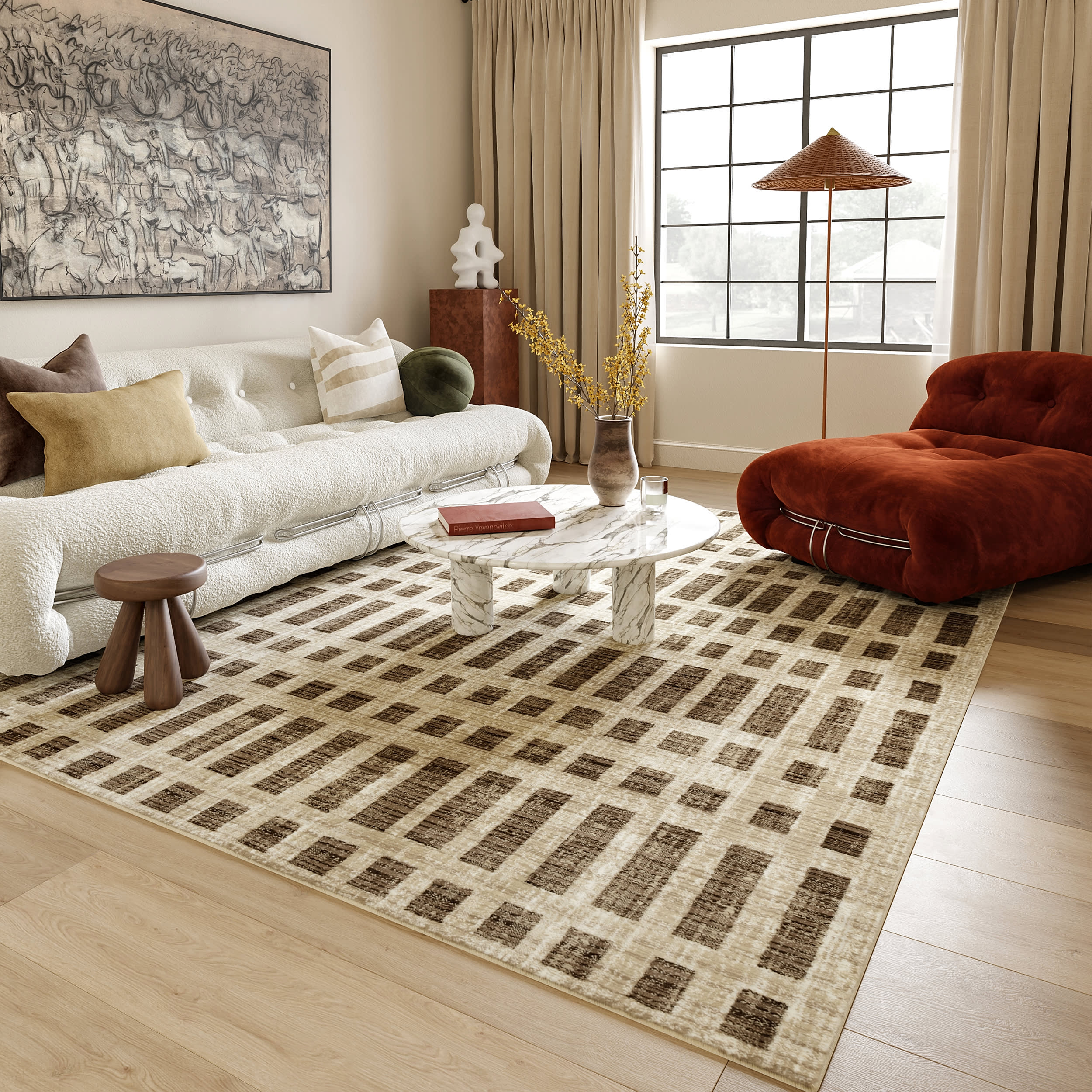 Julies Striped Rug | Beige - Image 2