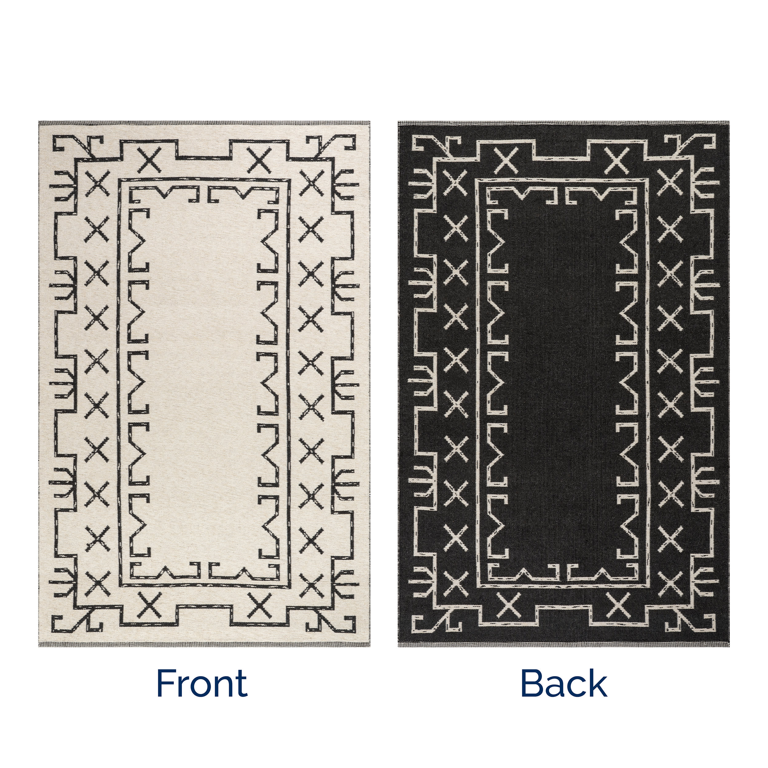 June Geometric Reversible Wool Rug | Ivory - Image 10