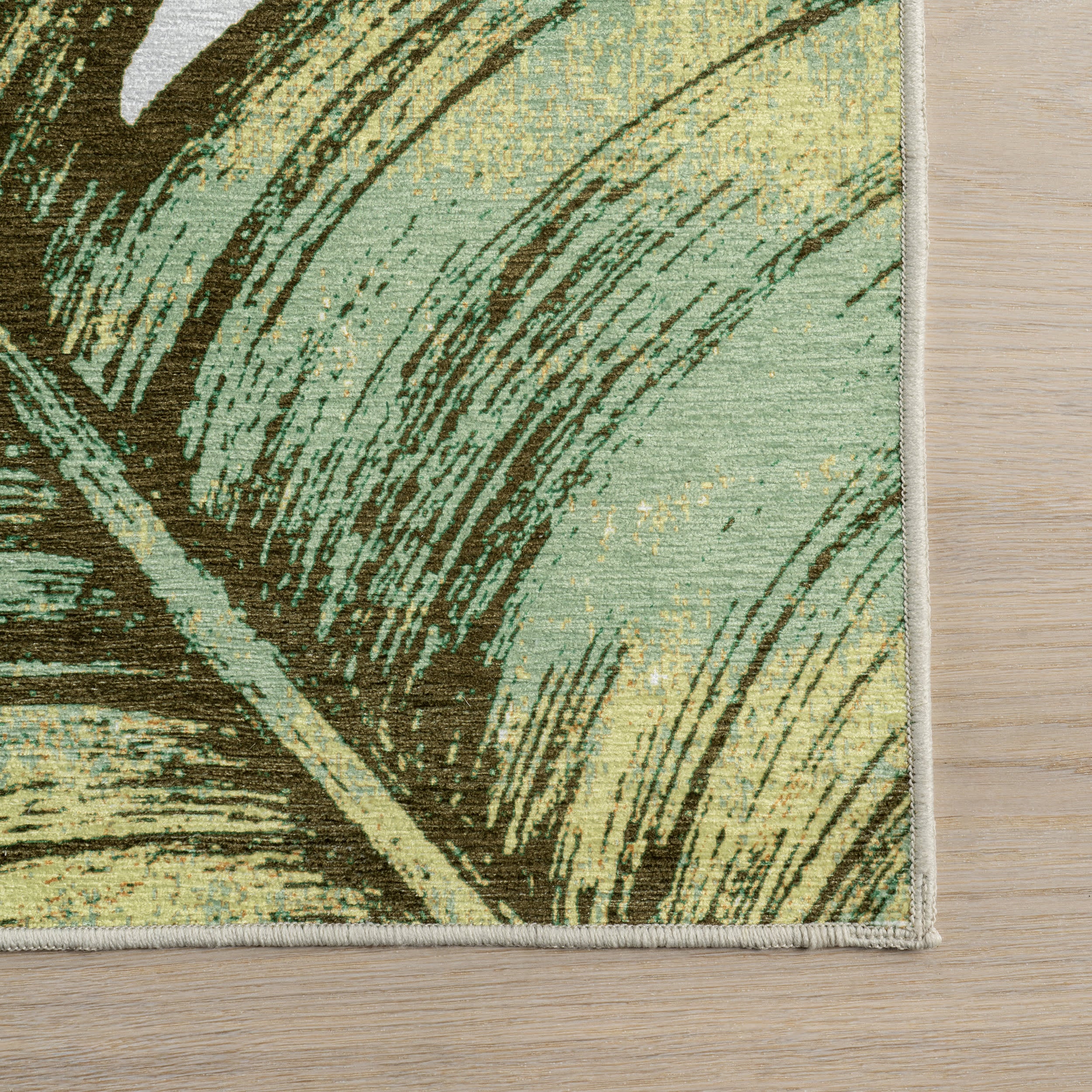 Jungle Spill Proof Washable Rug | Sage Green - Image 4