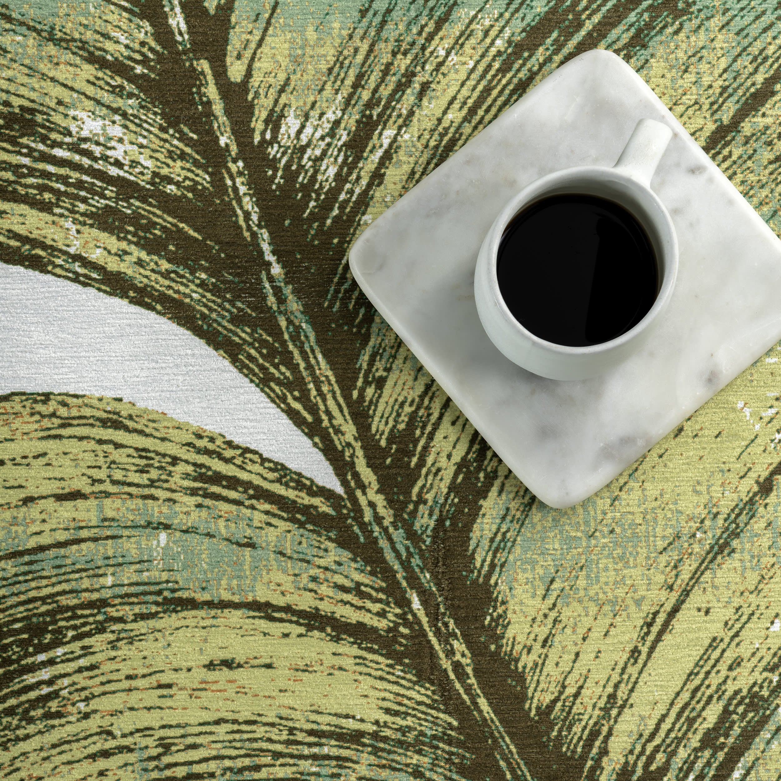 Jungle Spill Proof Washable Rug | Sage Green - Image 8