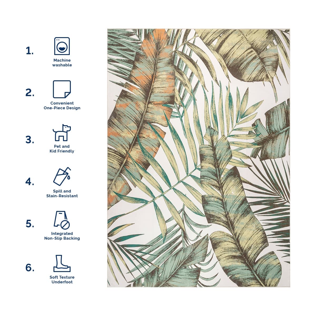 Jungle Washable Rug | Sage Green - Image 6