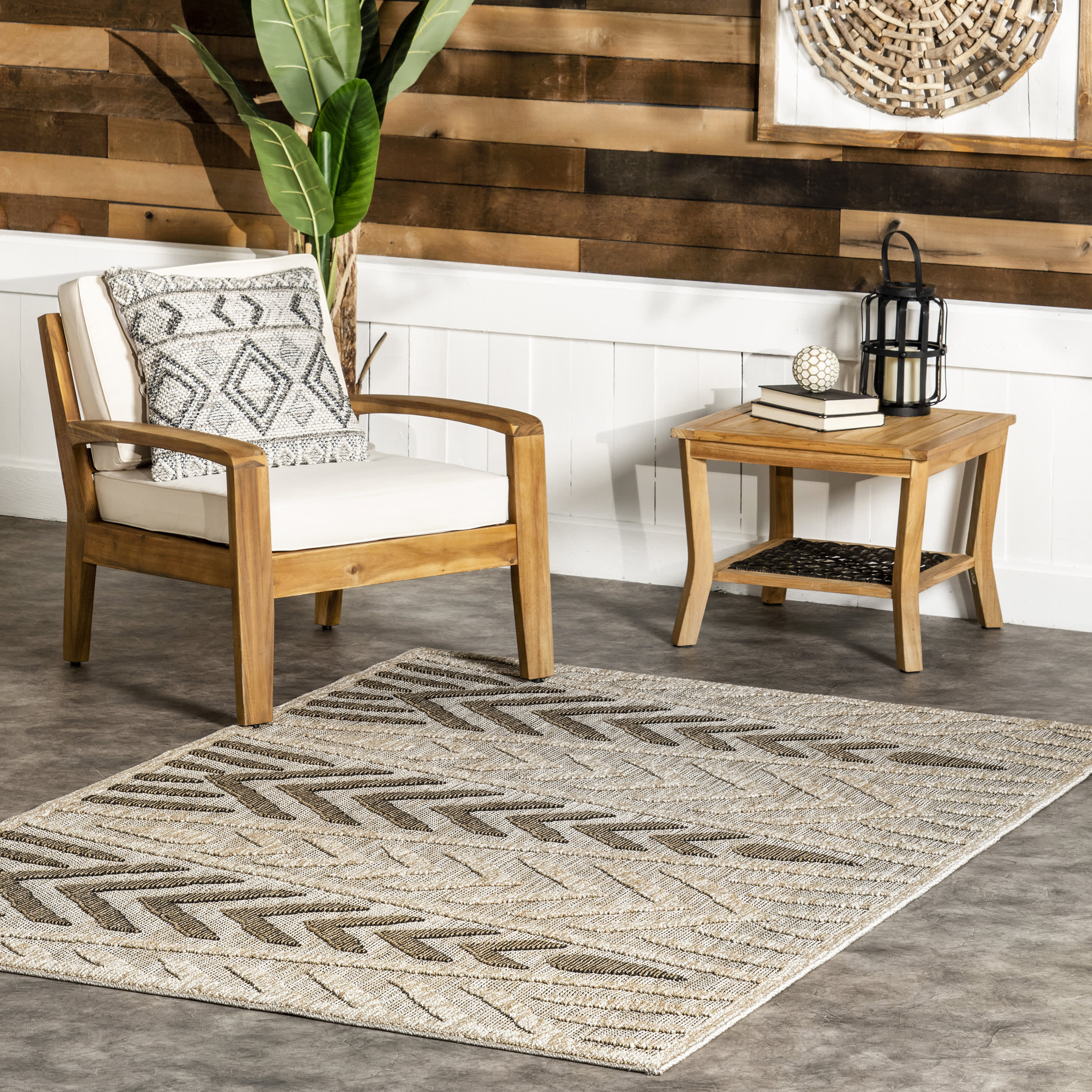 Juni Indoor/Outdoor Waves Rug | Beige - Image 2