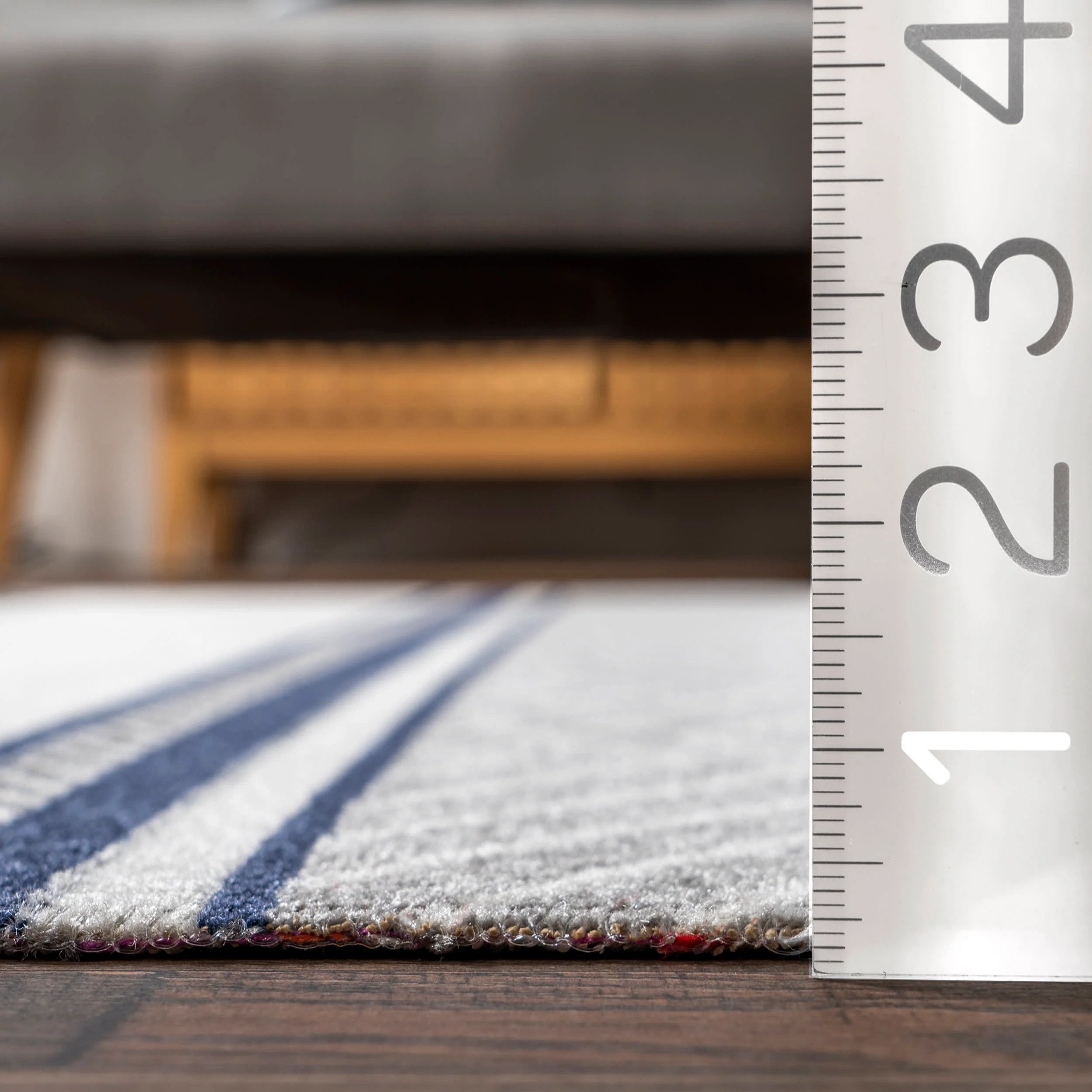 Junina Striped Indoor/Outdoor Rug | Blue Grey - Image 5