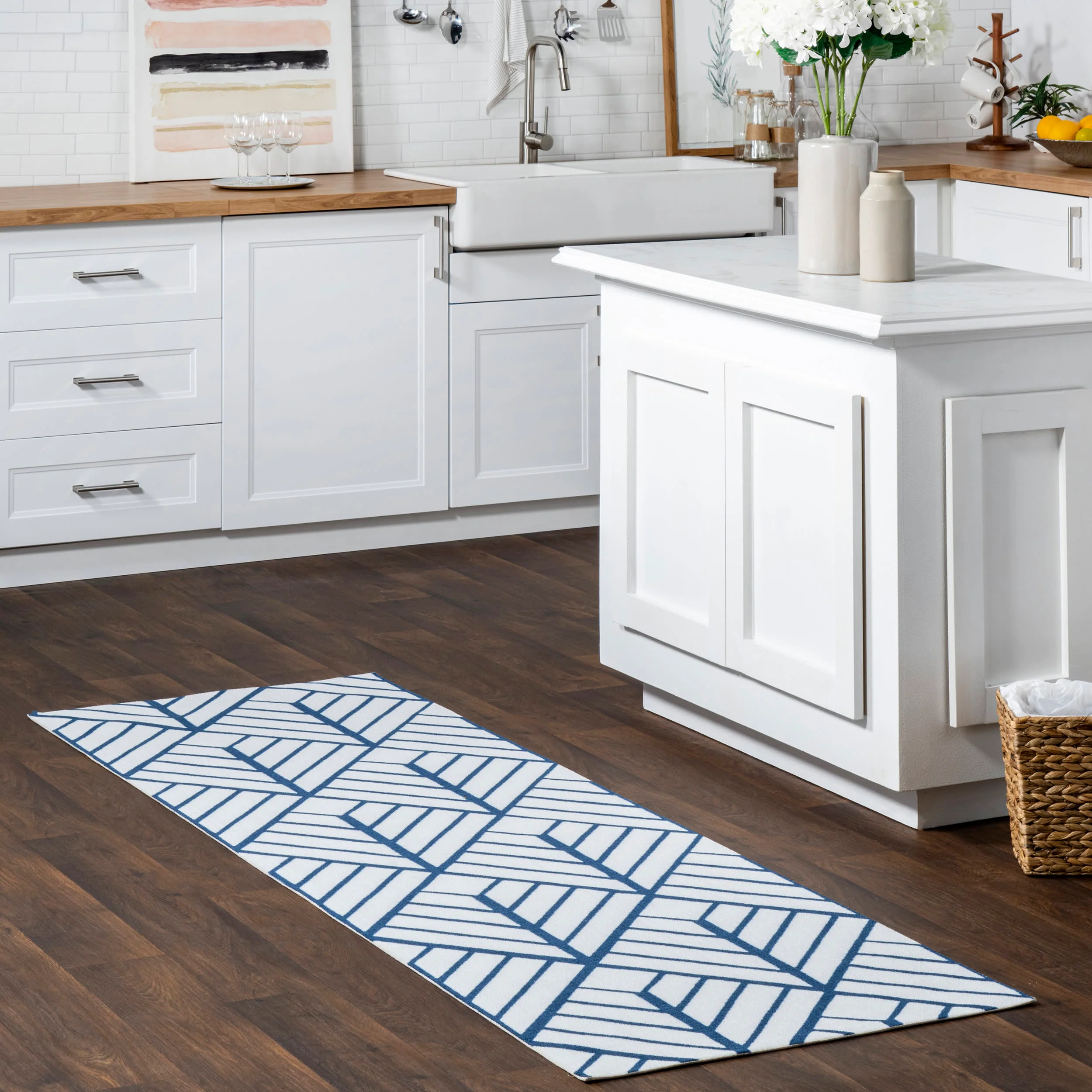 Juniper Diamond Tiles Indoor/Outdoor Rug | Blue - Image 2
