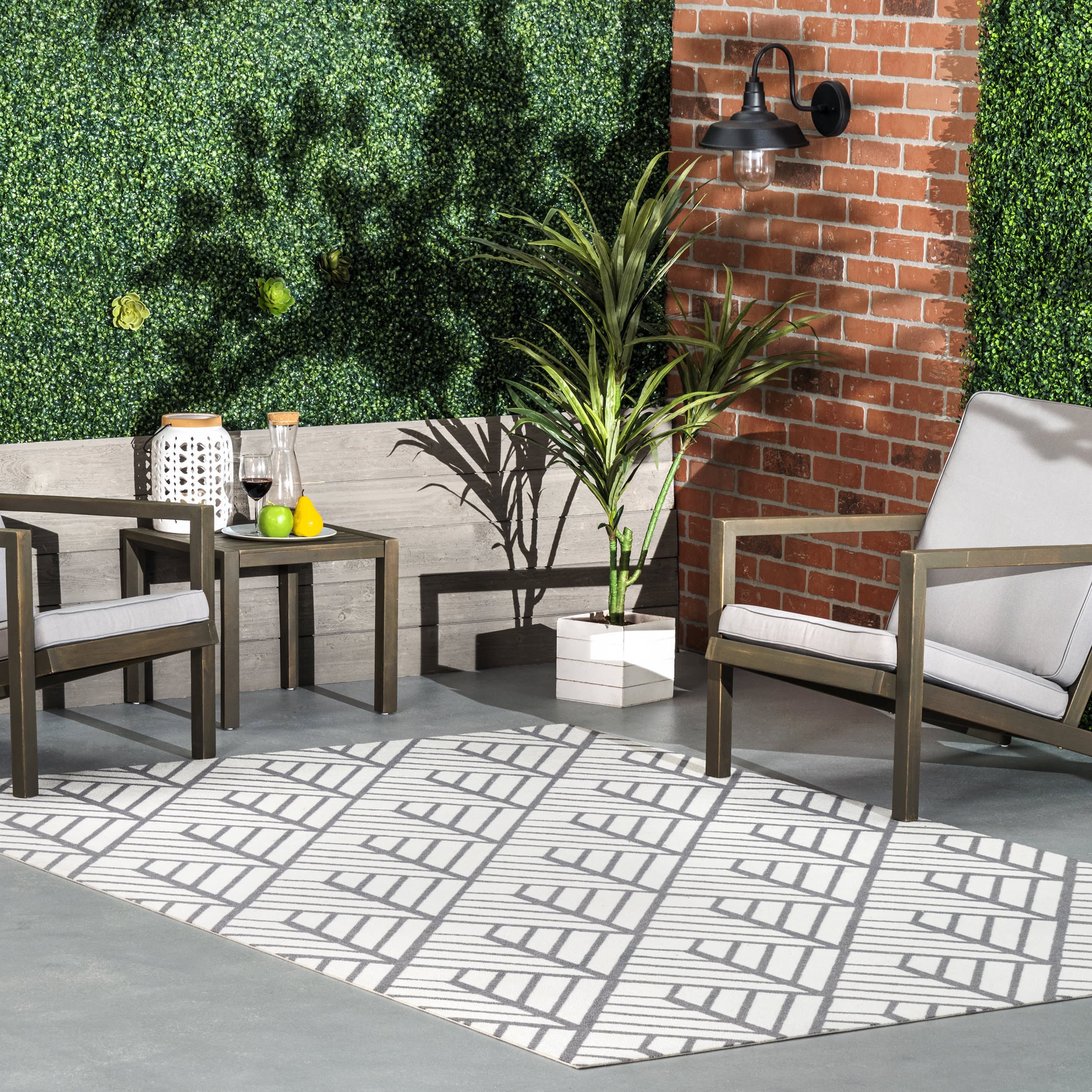 Juniper Diamond Tiles Indoor/Outdoor Rug | Grey - Image 2