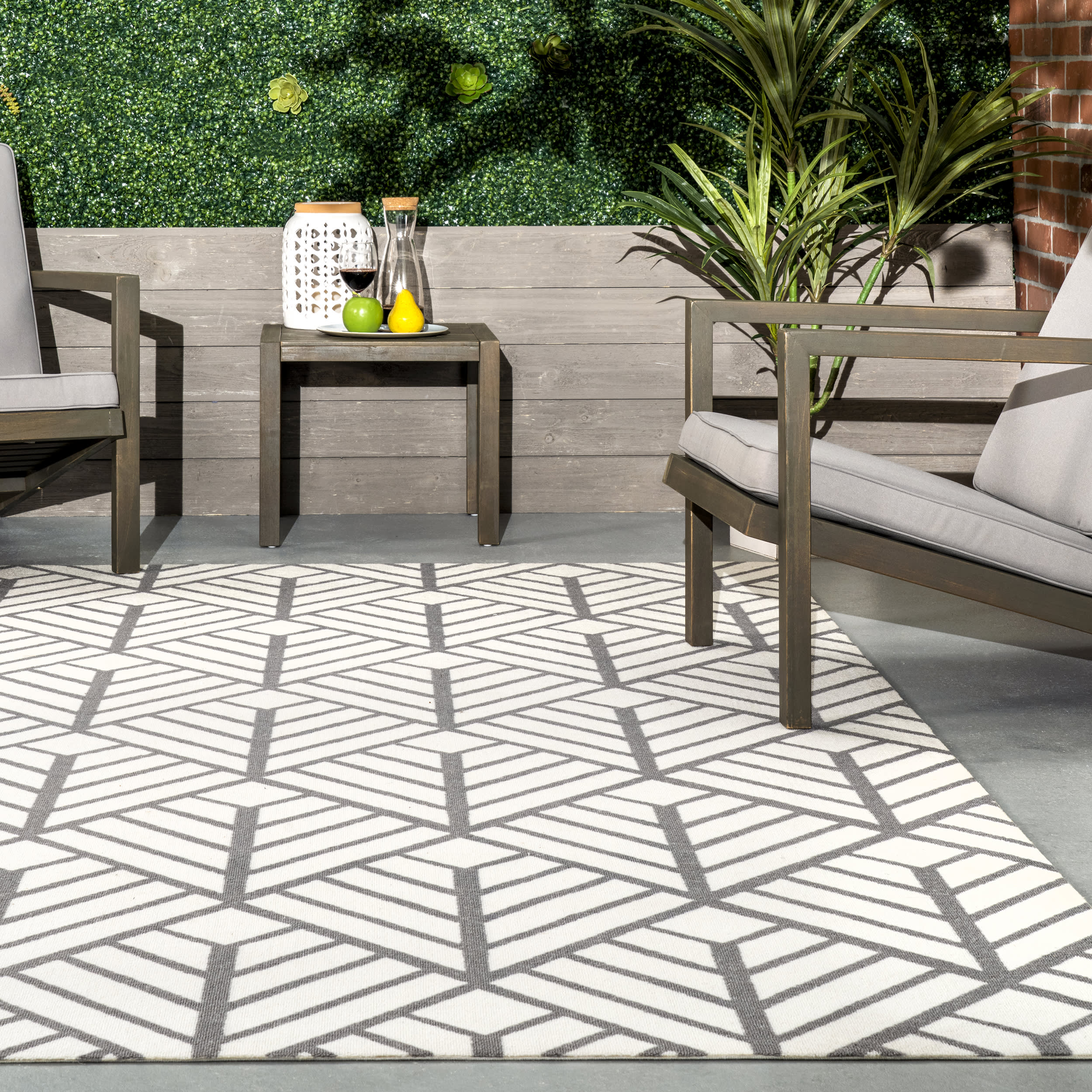 Juniper Diamond Tiles Indoor/Outdoor Rug | Grey - Image 4