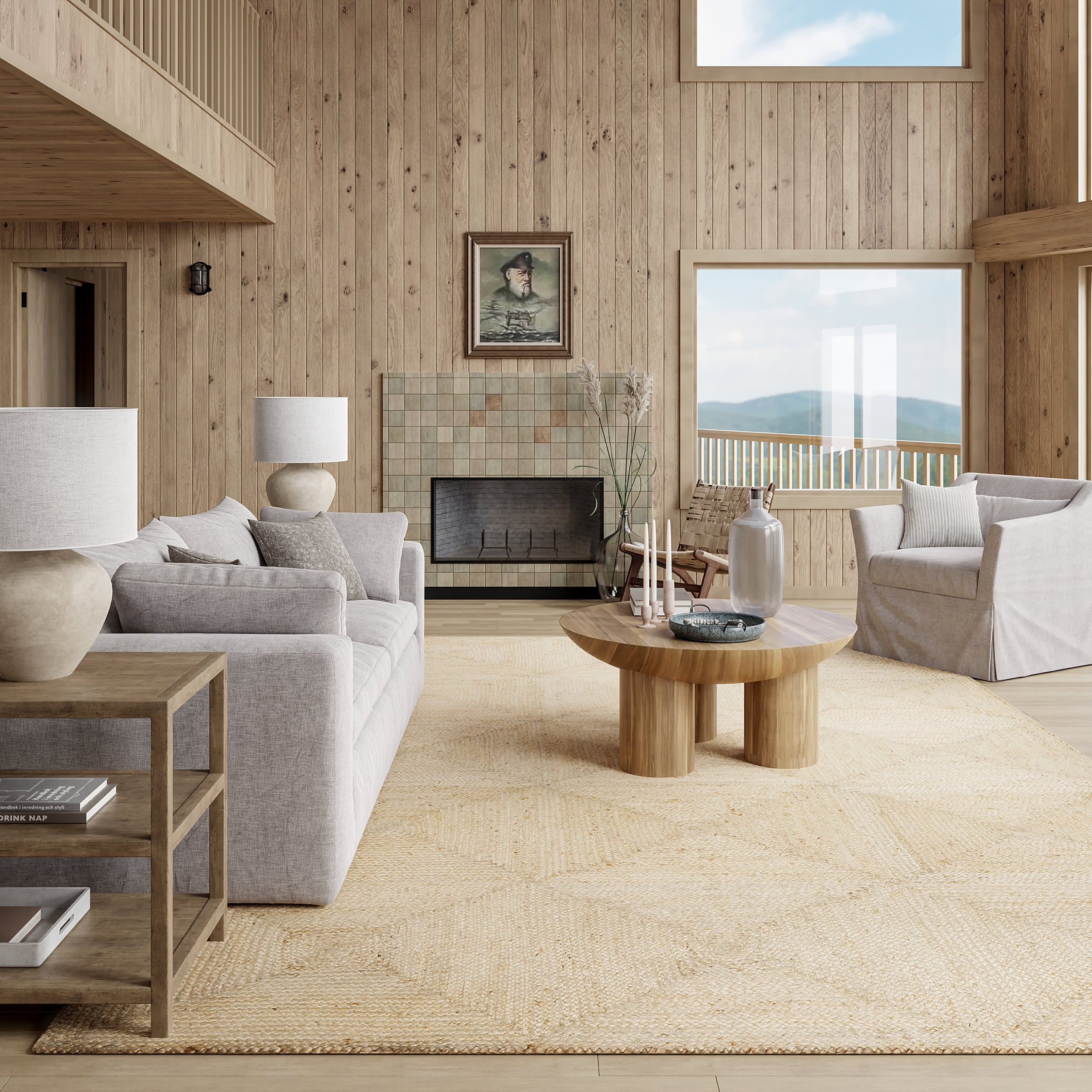 Juniper Jute Tiled Rug | Ivory - Image 2