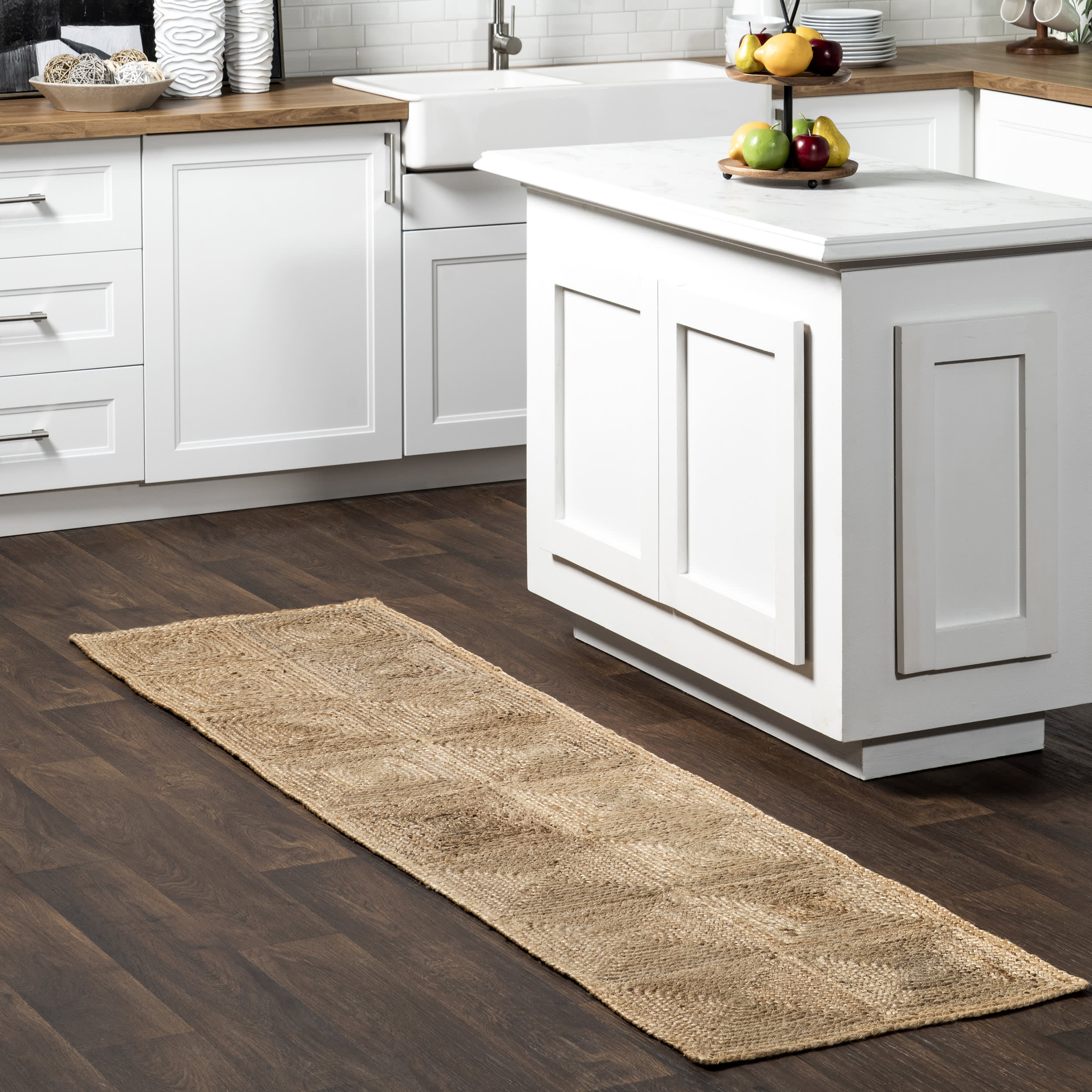 Juniper Jute Tiled Rug | Natural - Image 2