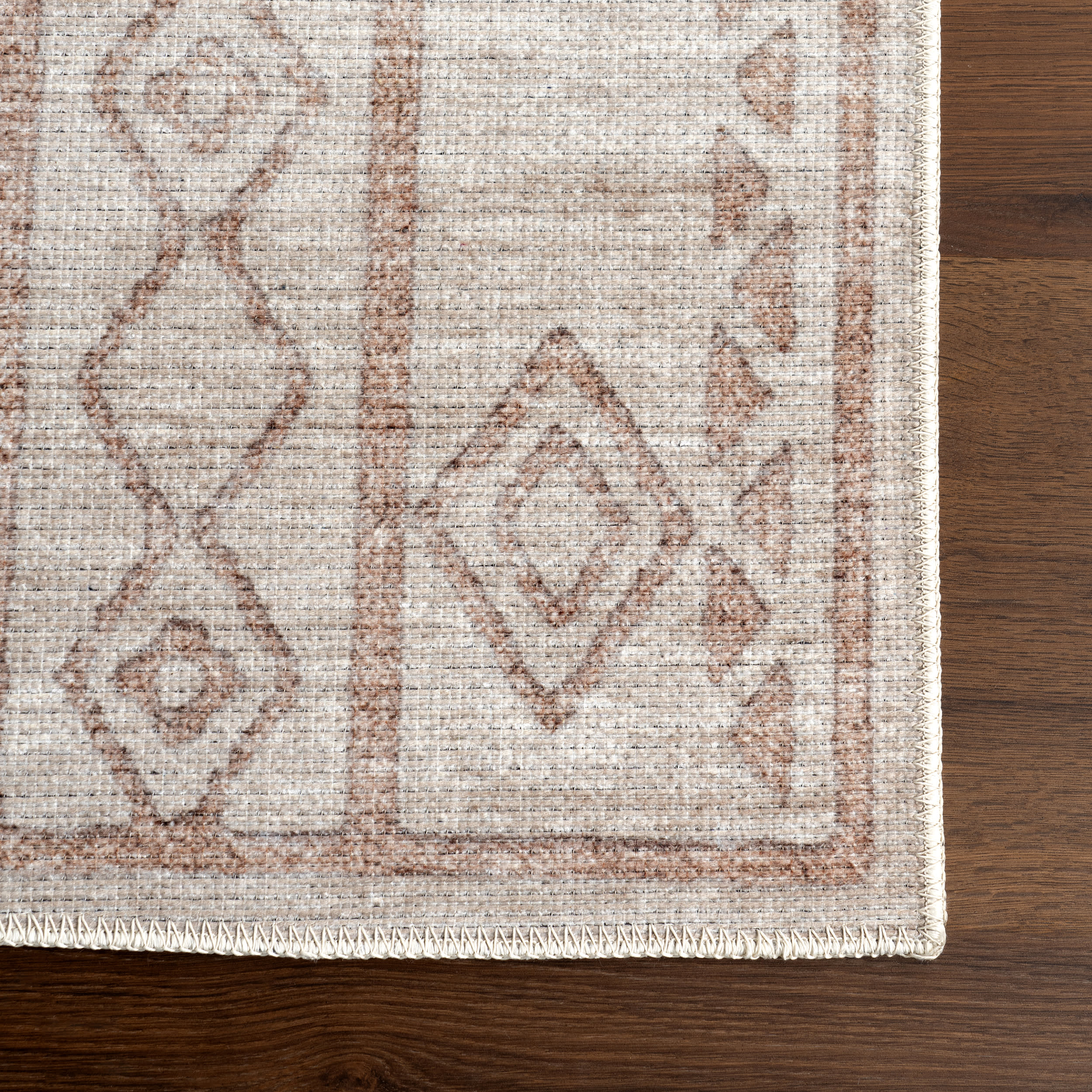 Justice Trellis Washable Rug | Taupe - Image 4