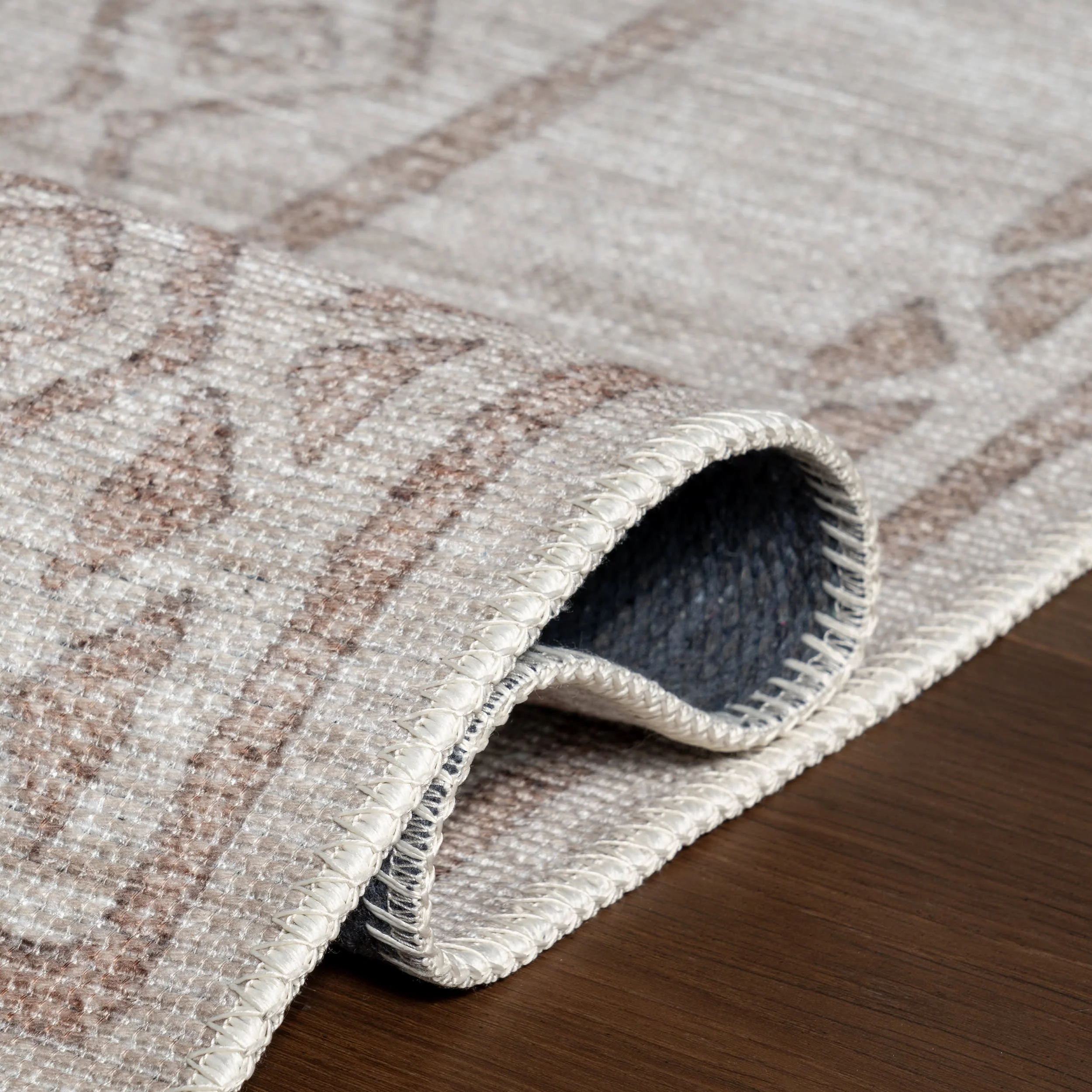 Justice Trellis Washable Rug | Taupe - Image 9