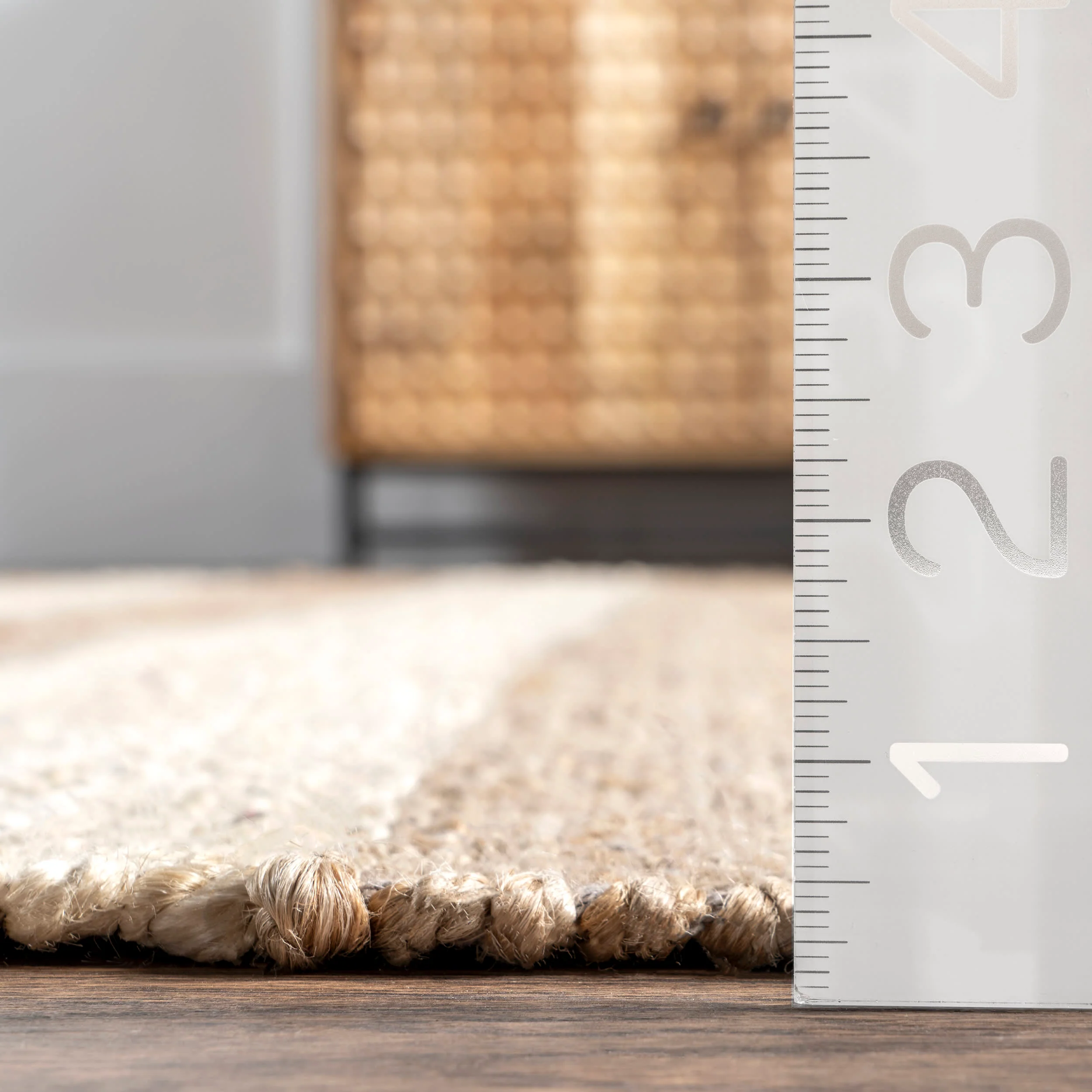 Jute And Denim Even Stripes Rug | Off White - Image 5