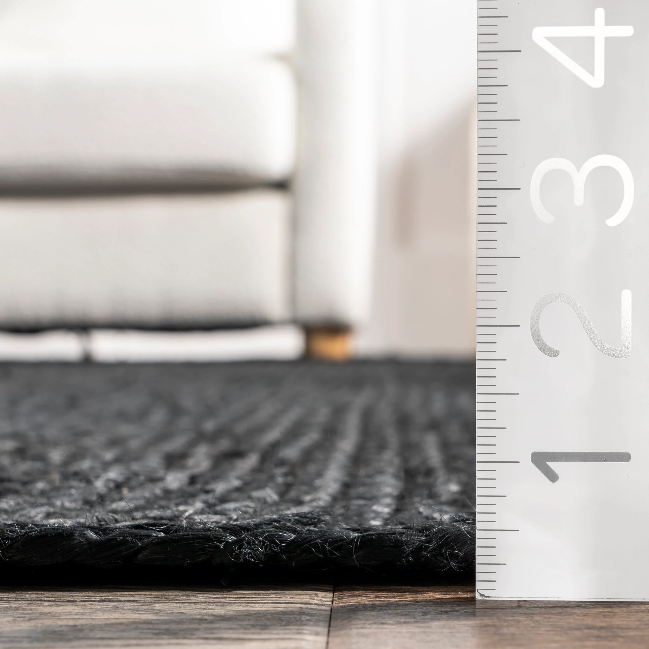 Jute Braided Rug | Black - Image 5