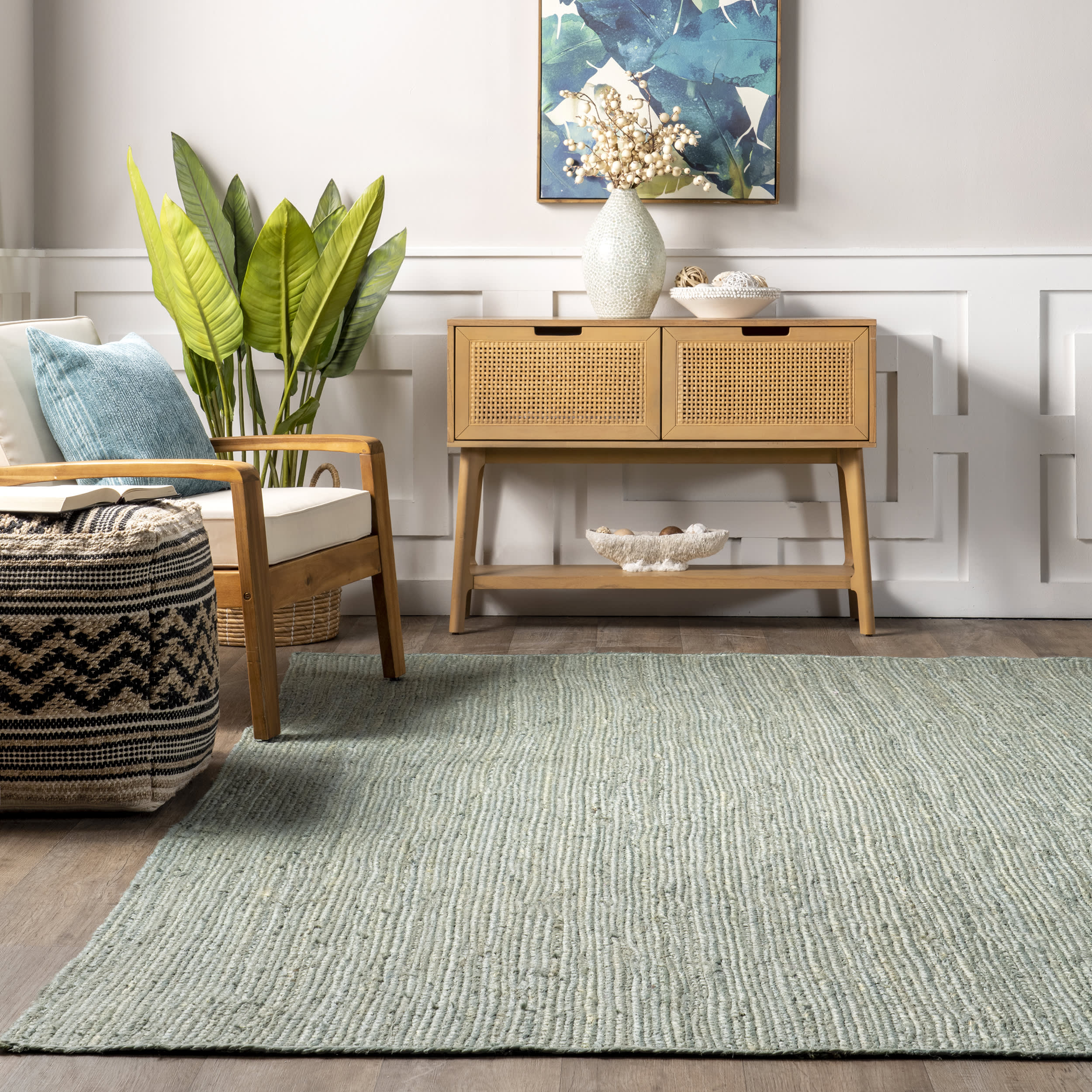 Jute Braided Rug | Green - Image 4