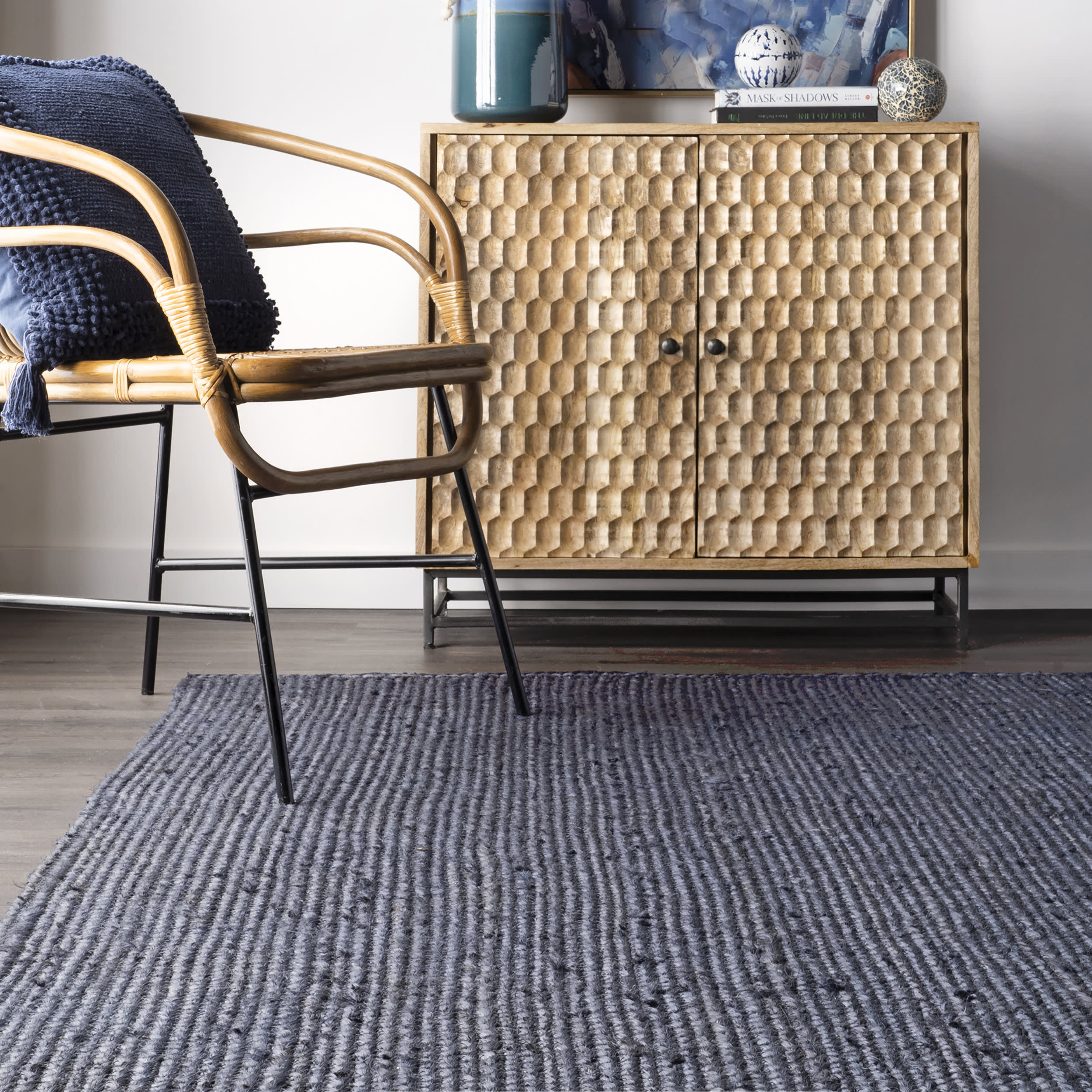 Jute Braided Rug | Navy - Image 4