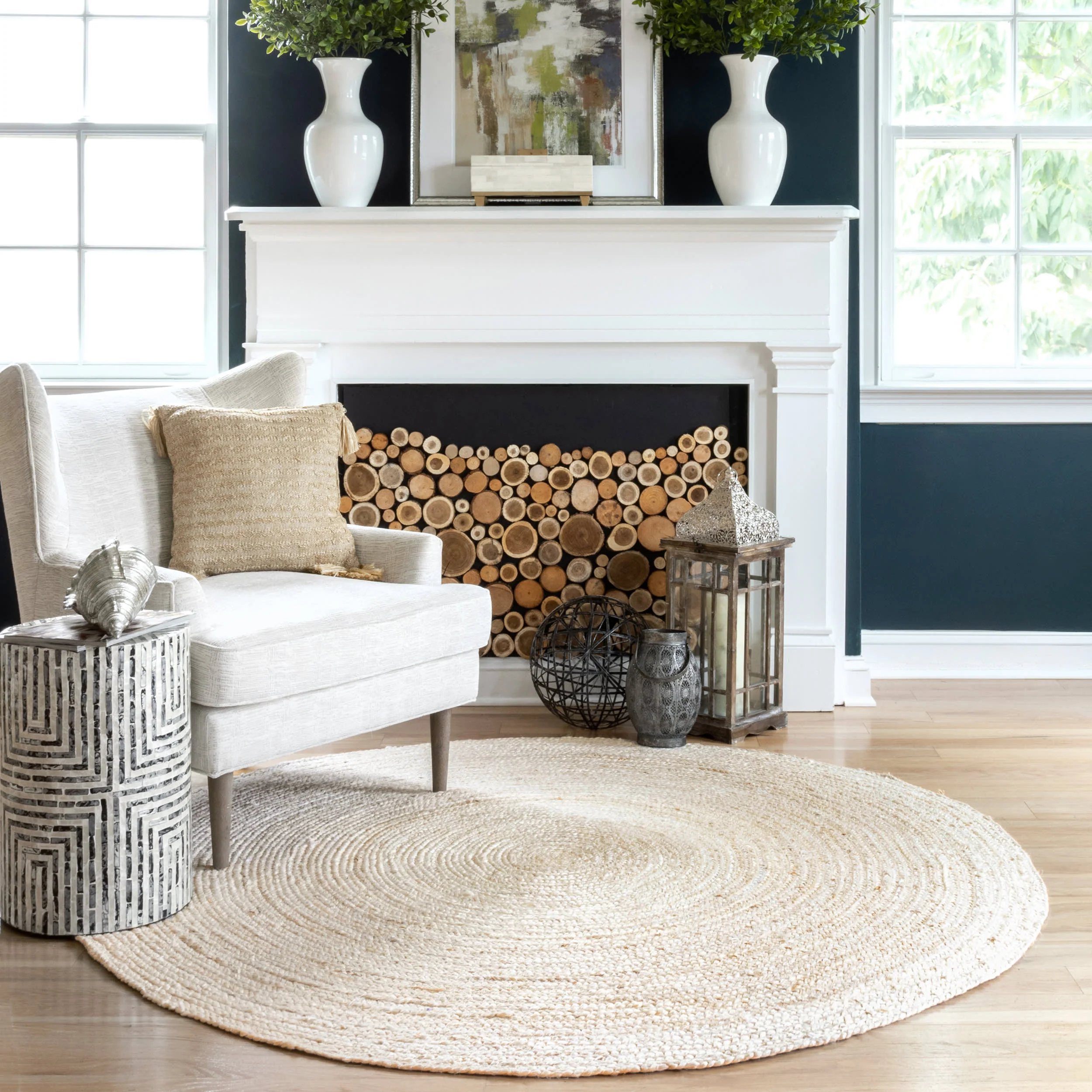 Jute Braided Rug | Off White - Image 2