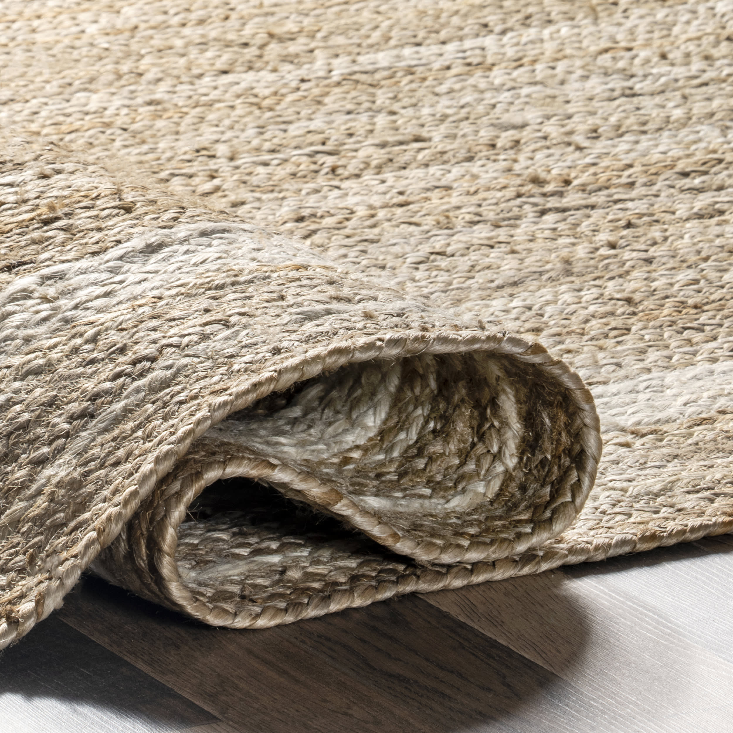Jute Braided Saturn Border Rug | Off White - Image 2