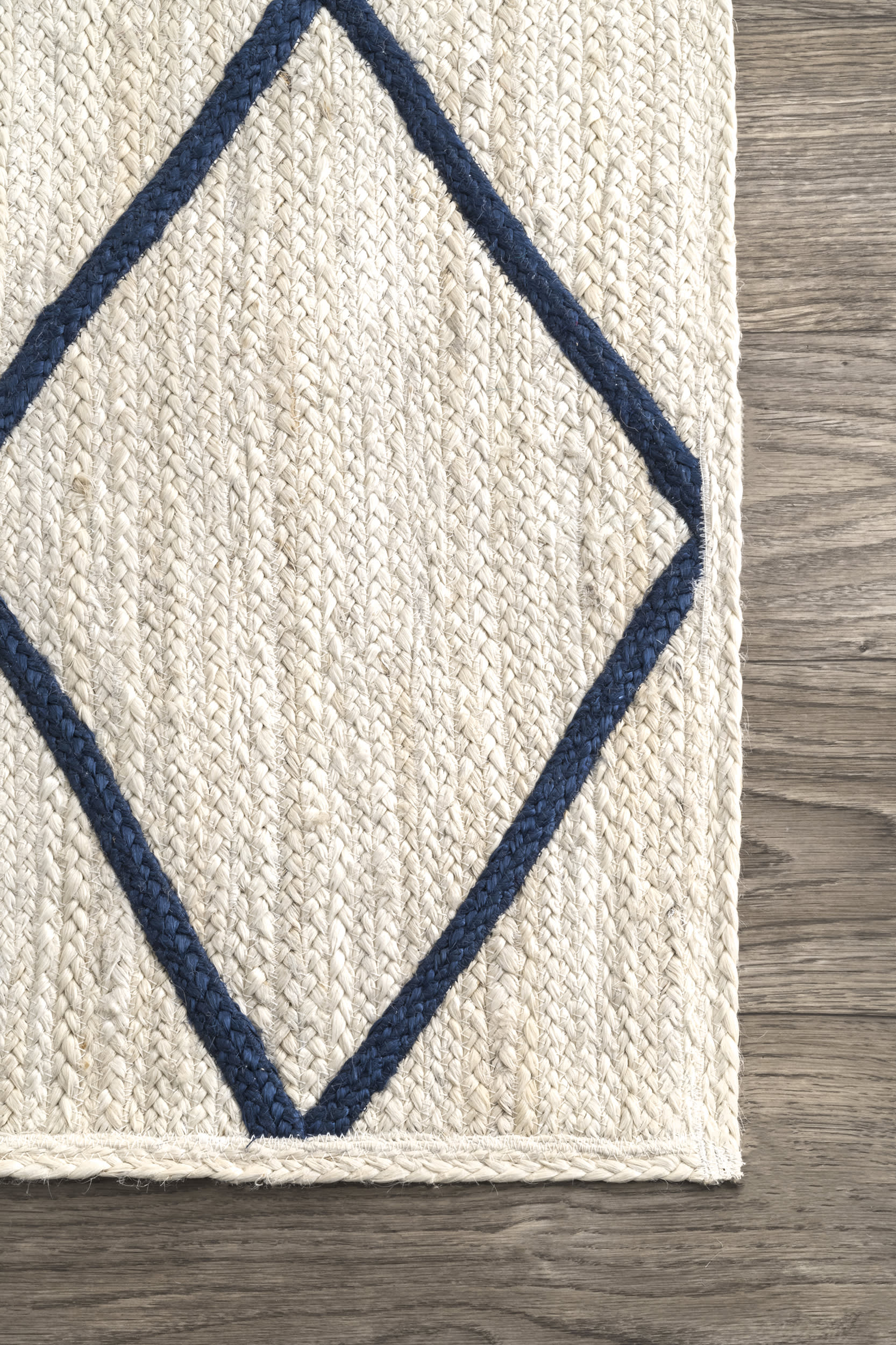 Jute Braided Trellis Rug | White - Image 3