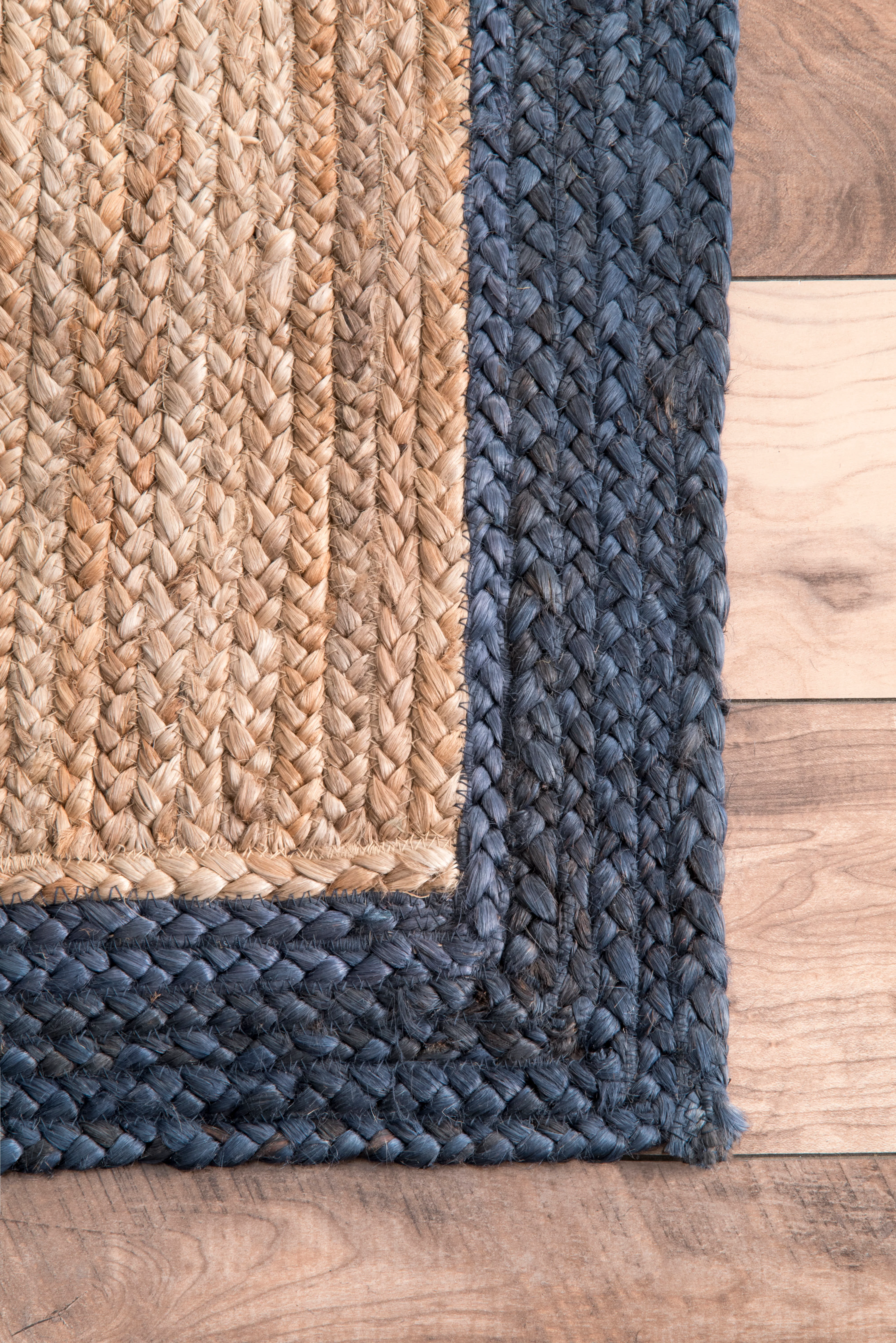 Jute Simple Border Rug | Dark Blue - Image 3