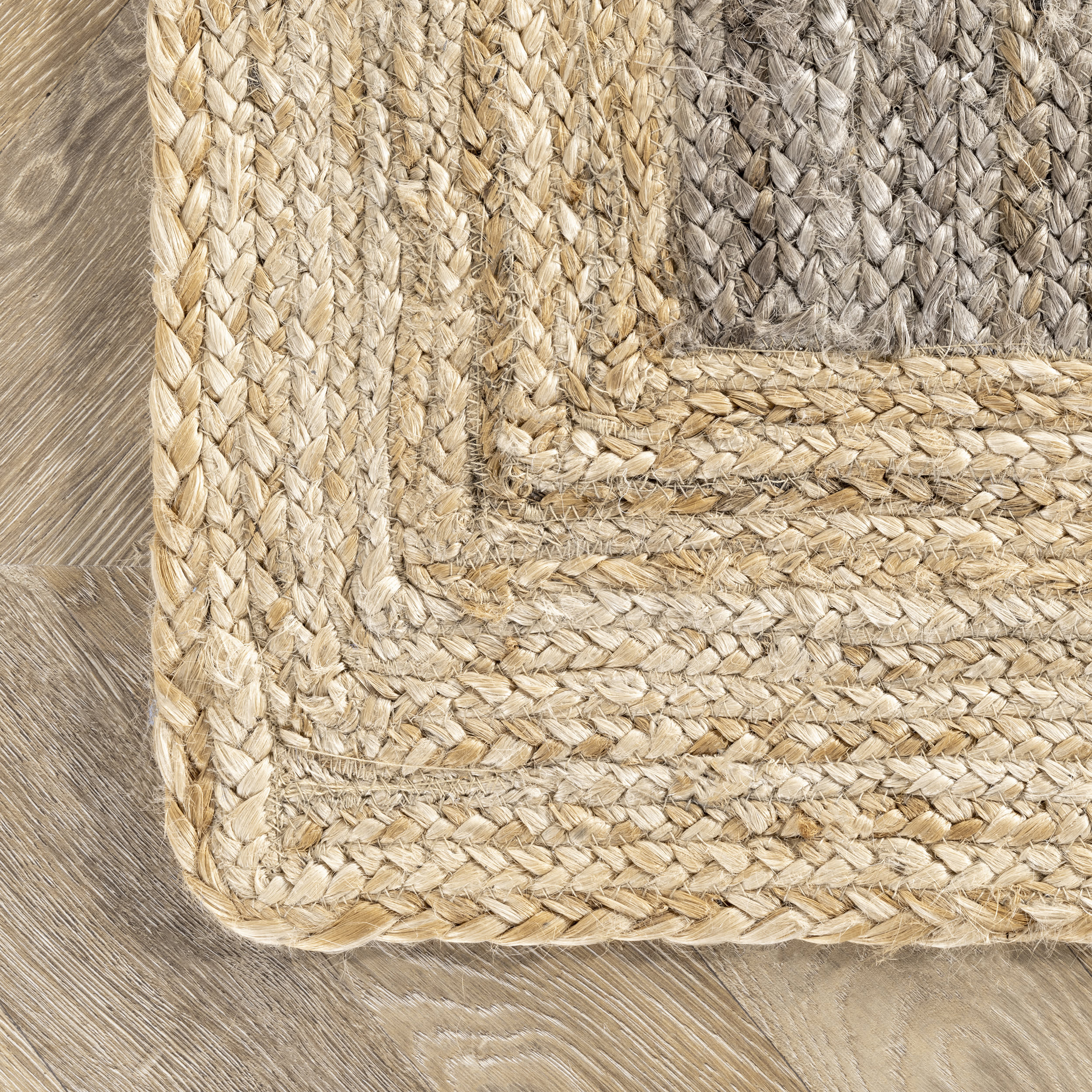Jute Simple Border Rug | Grey - Image 3