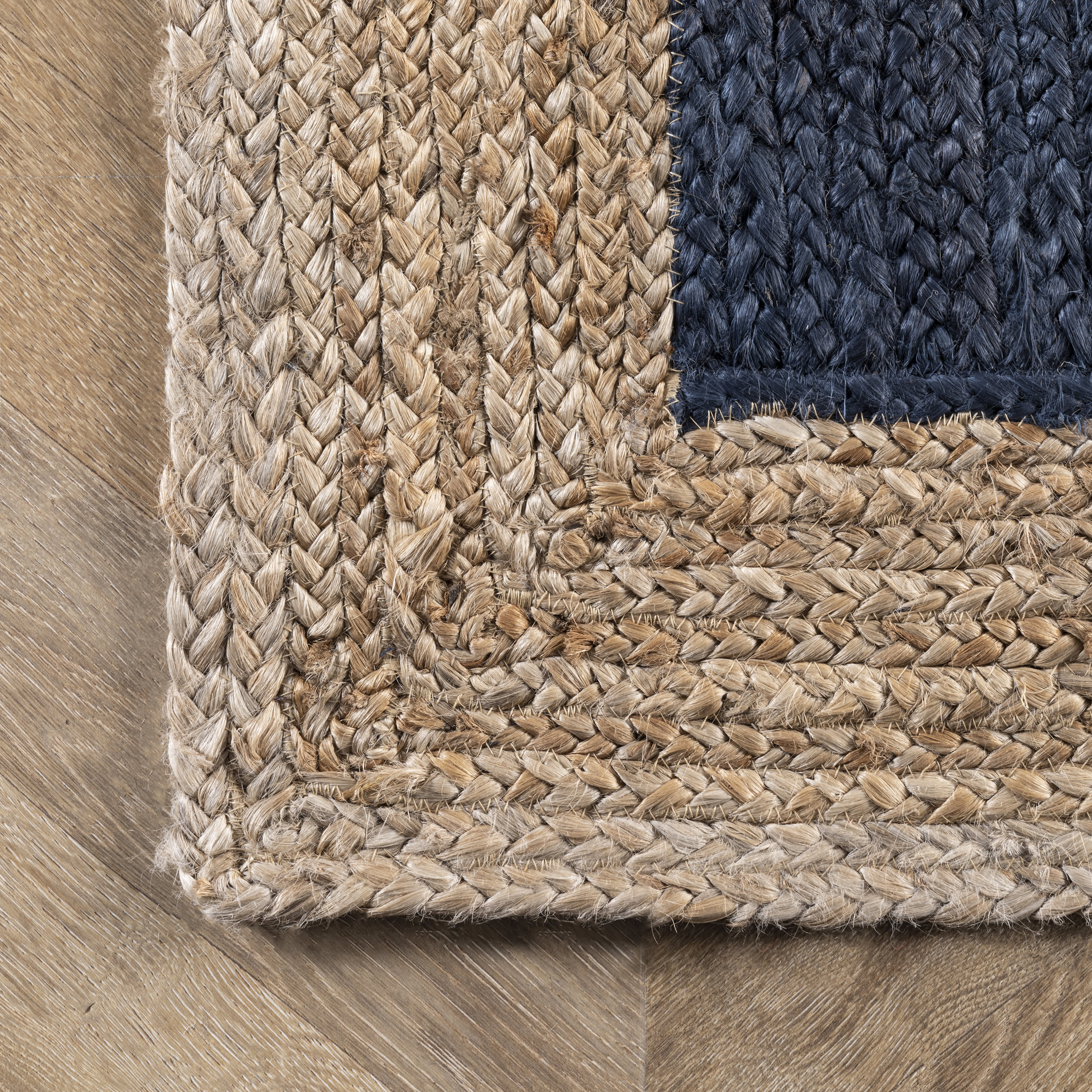 Jute Simple Border Rug | Navy - Image 3