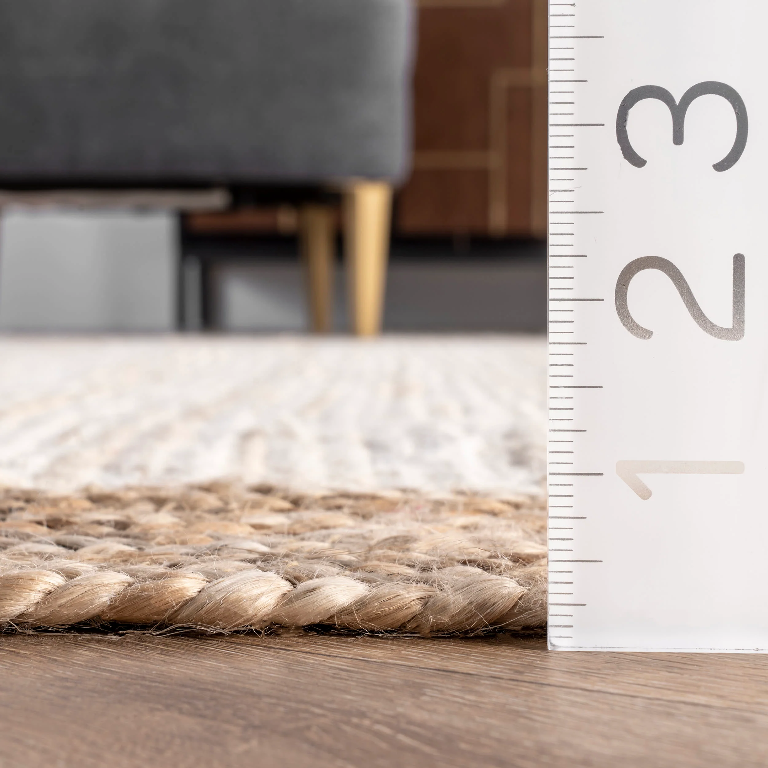 Jute Simple Border Rug | White - Image 5