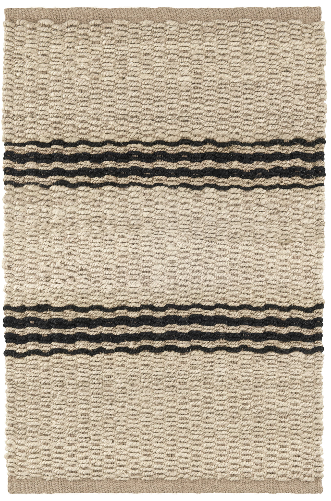 Jute Ticking Handwoven Jute Rug | Black - Image 5
