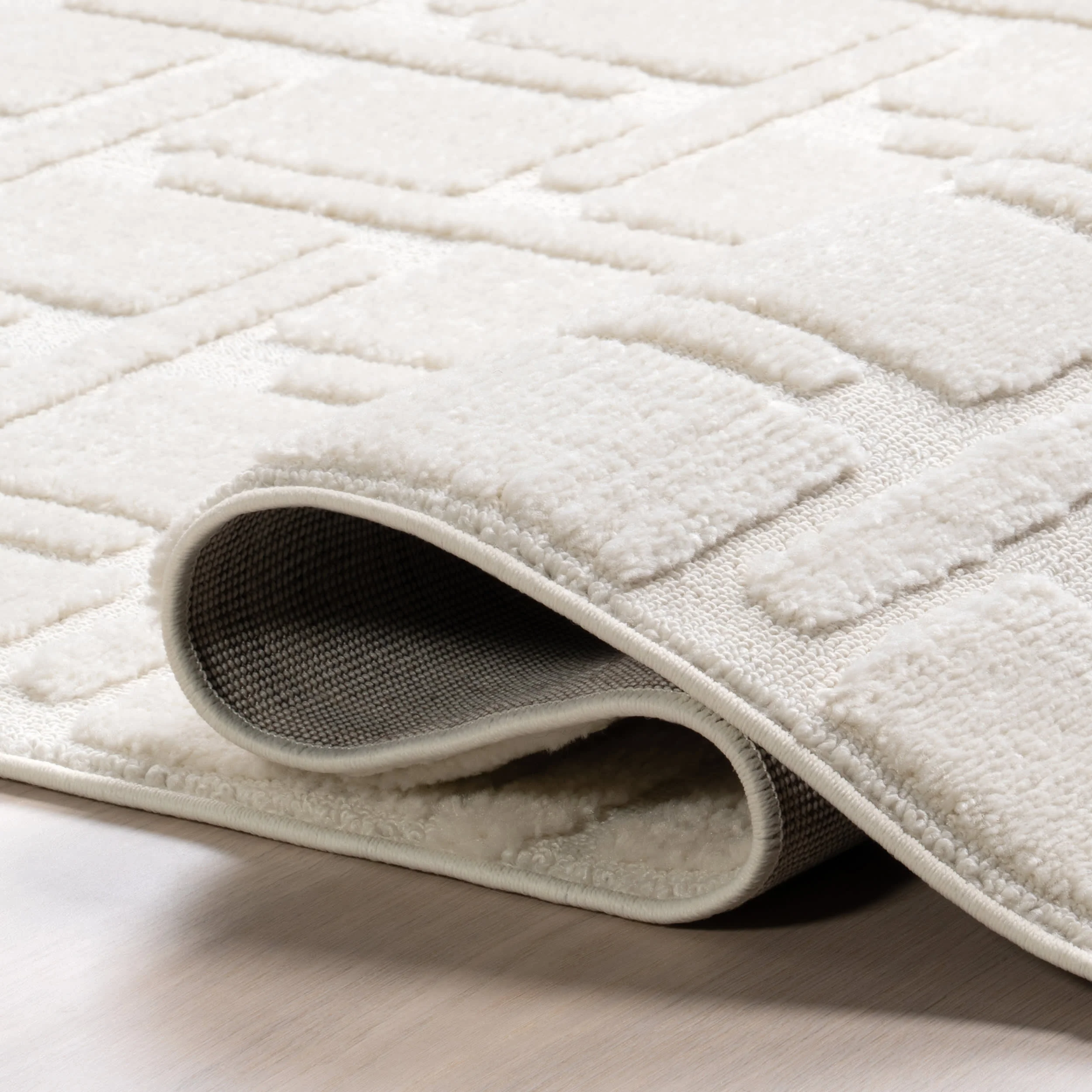 Kaelie Geometric Tasseled Rug | Off White - Image 8