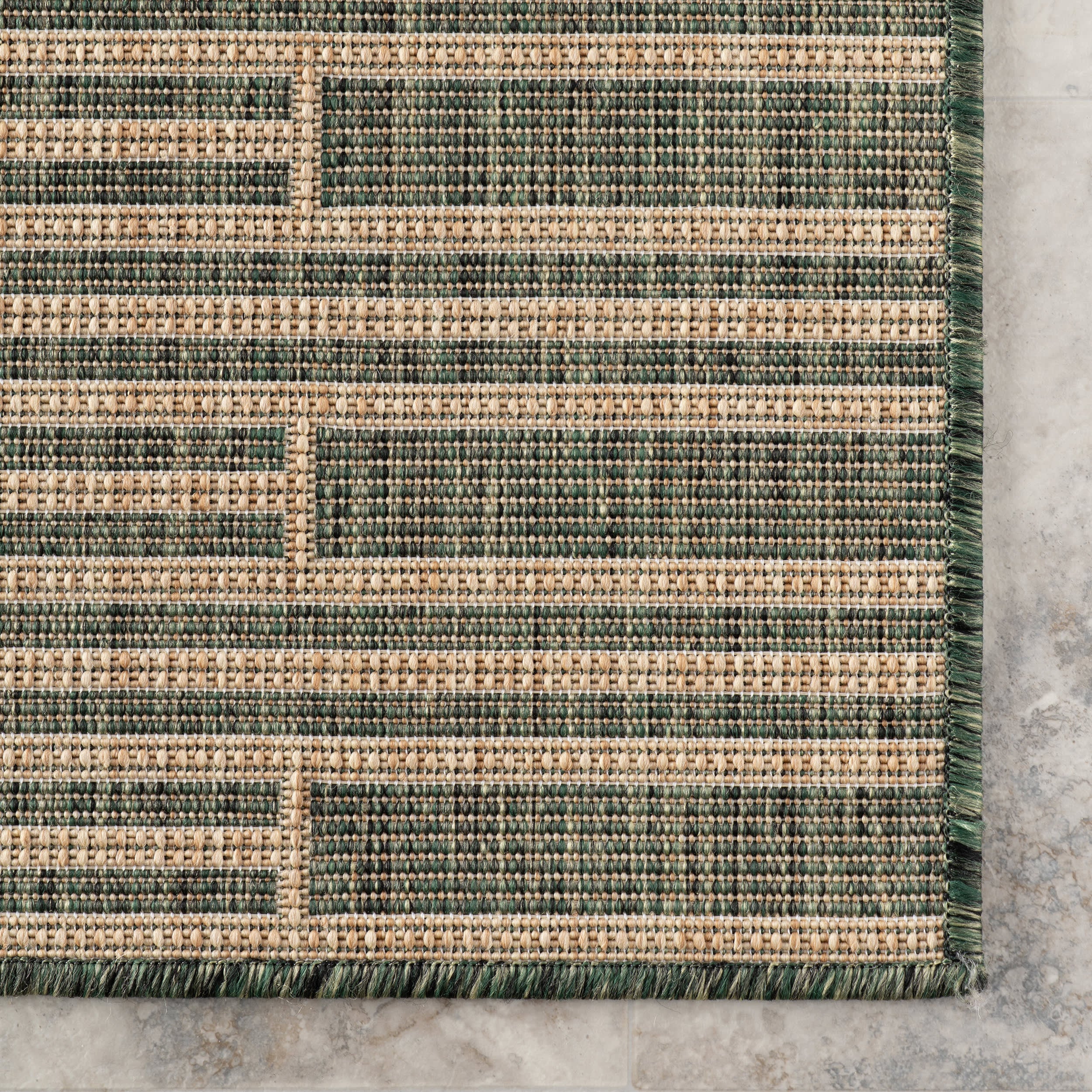 Kaelis Striped Indoor/Outdoor Rug | Green - Image 4