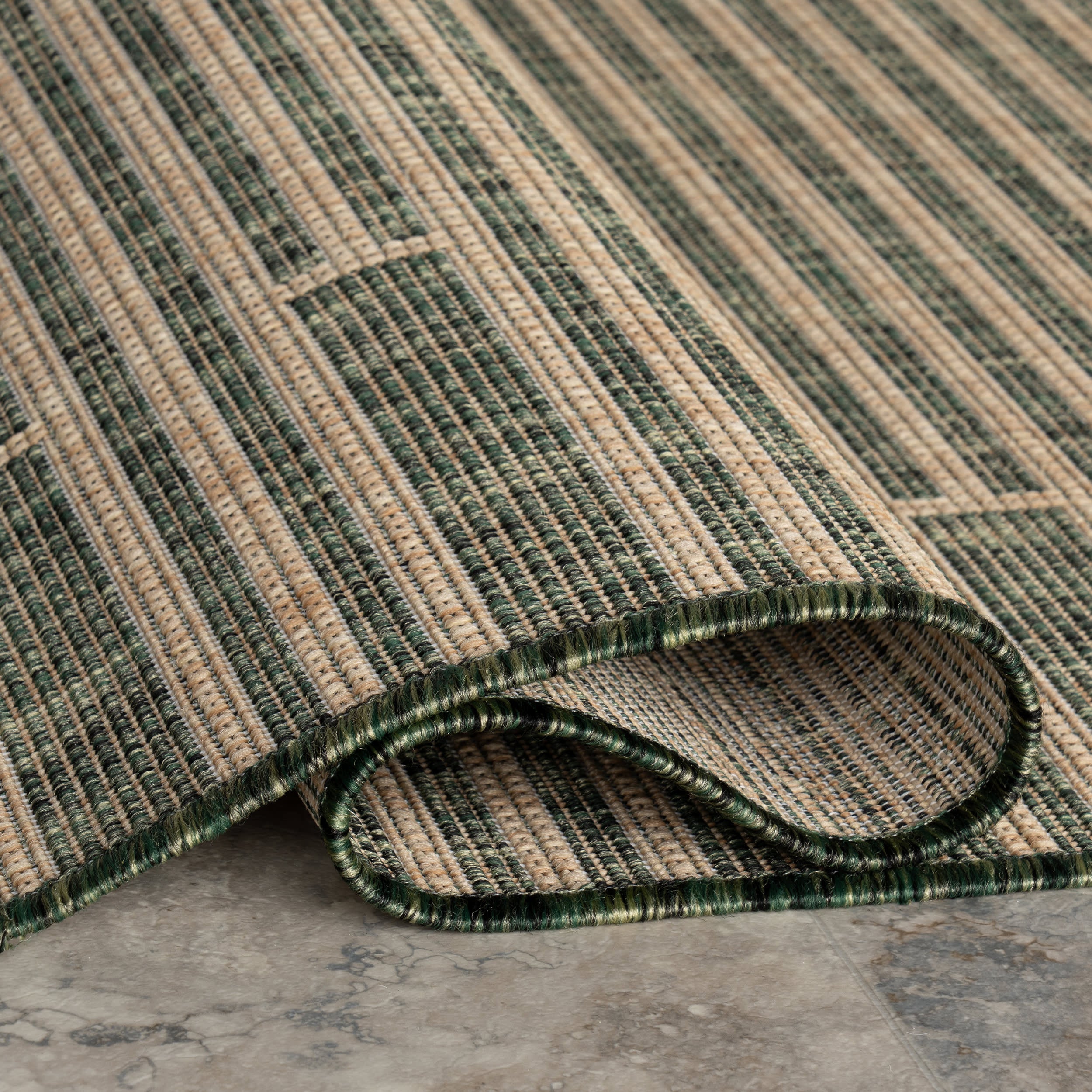 Kaelis Striped Indoor/Outdoor Rug | Green - Image 8
