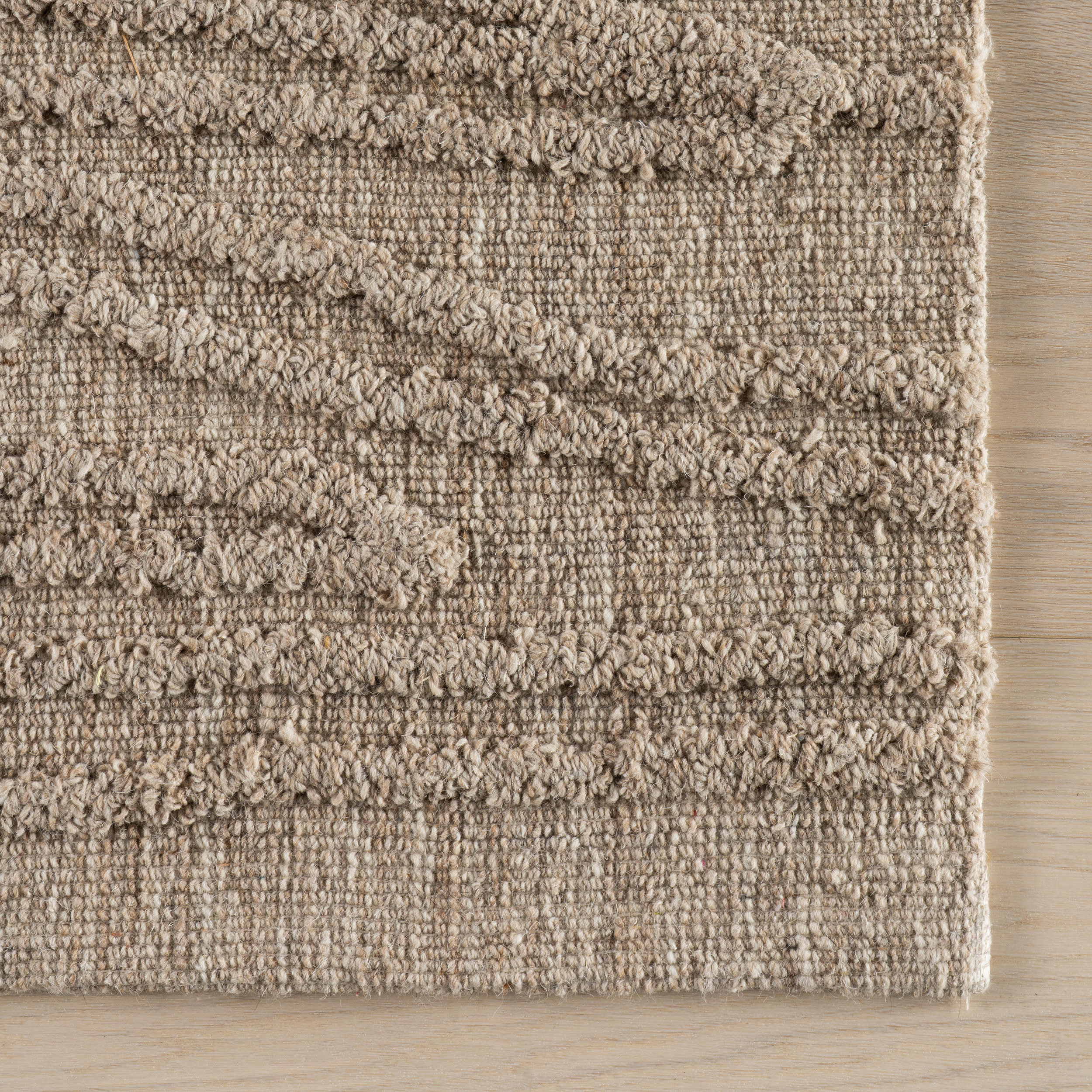 Kahina Abstract Bohemian Hand Tufted Wool Rug | Beige - Image 4
