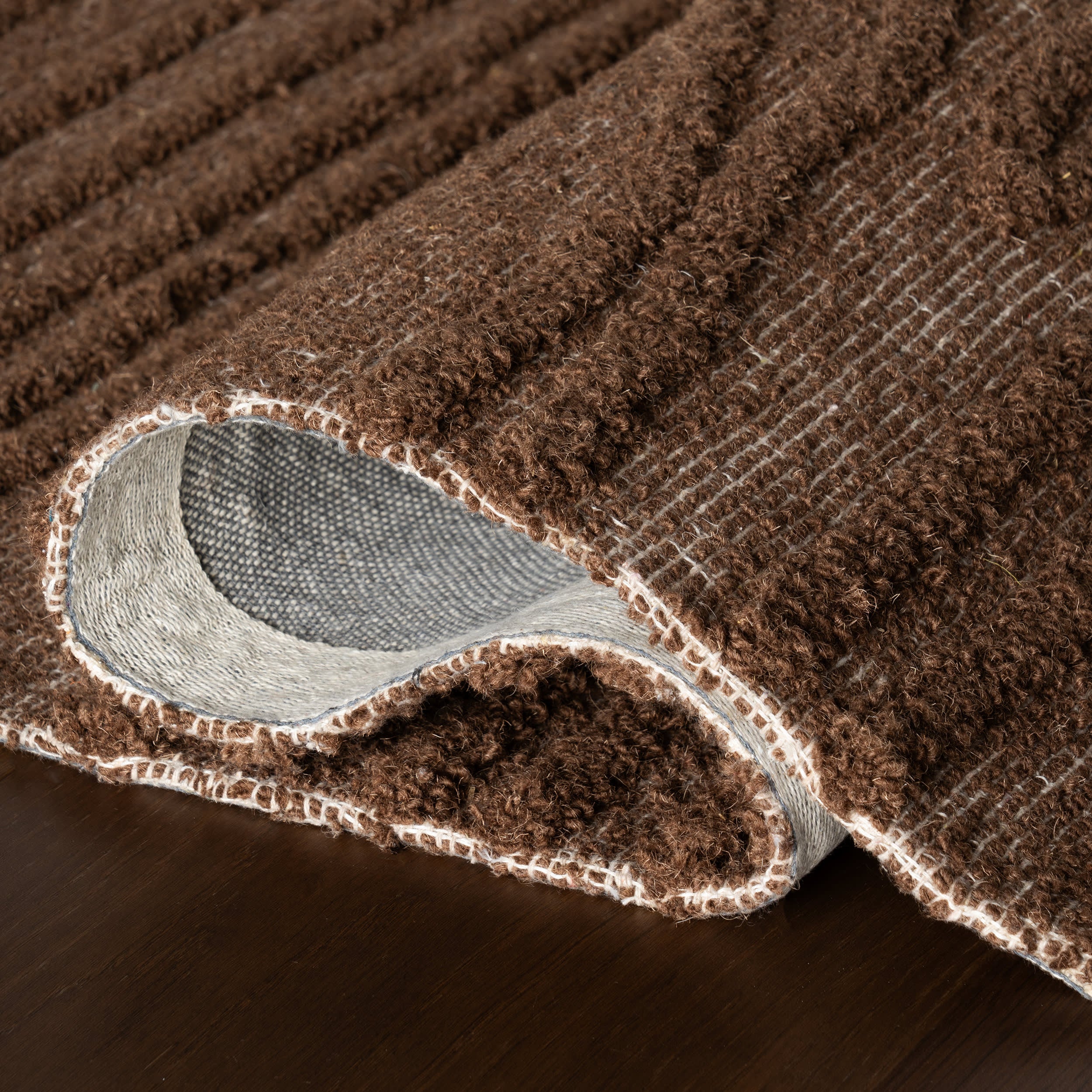 Kahina Abstract Bohemian Hand Tufted Wool Rug | Brown - Image 11