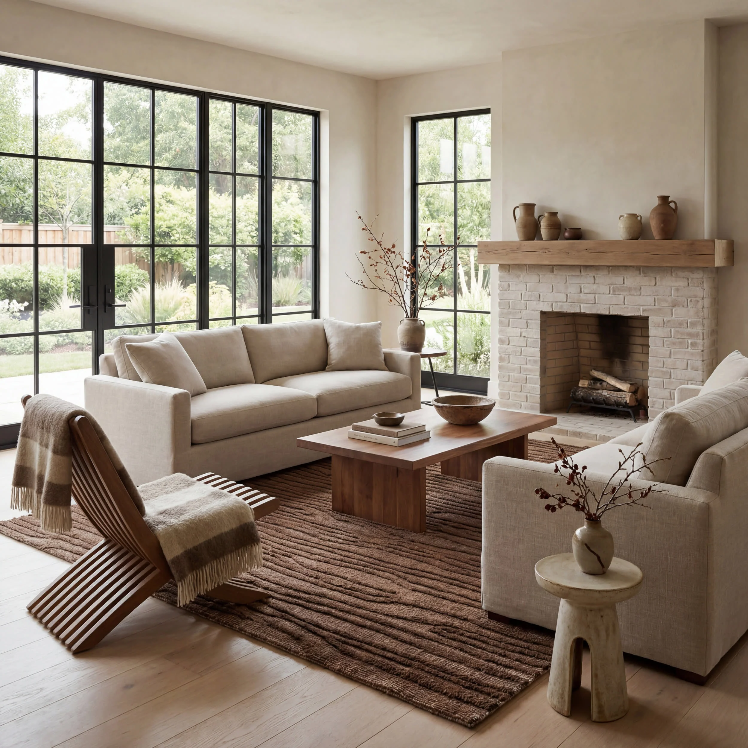 Kahina Abstract Bohemian Hand Tufted Wool Rug | Brown - Image 2