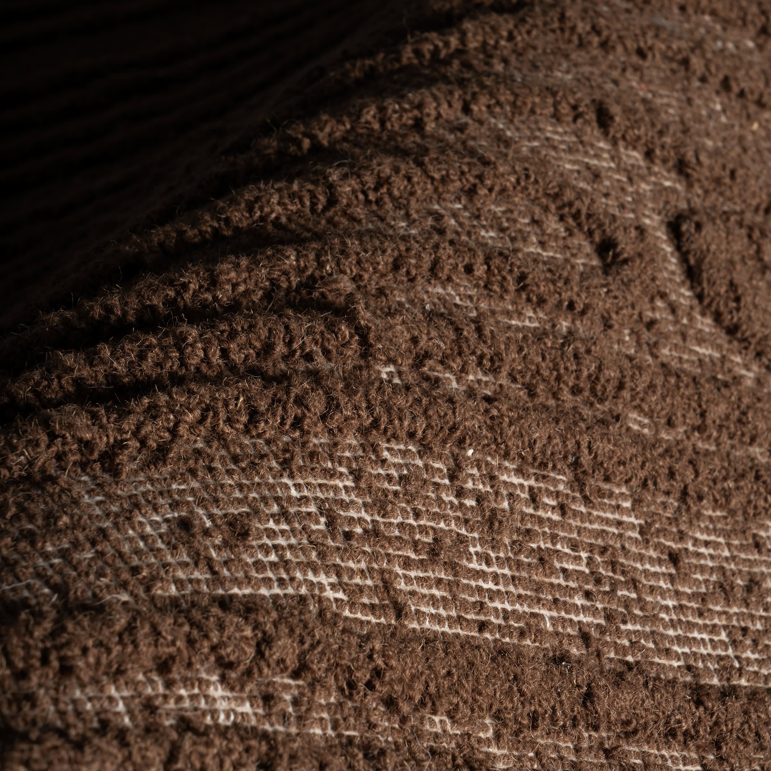 Kahina Abstract Bohemian Hand Tufted Wool Rug | Brown - Image 3