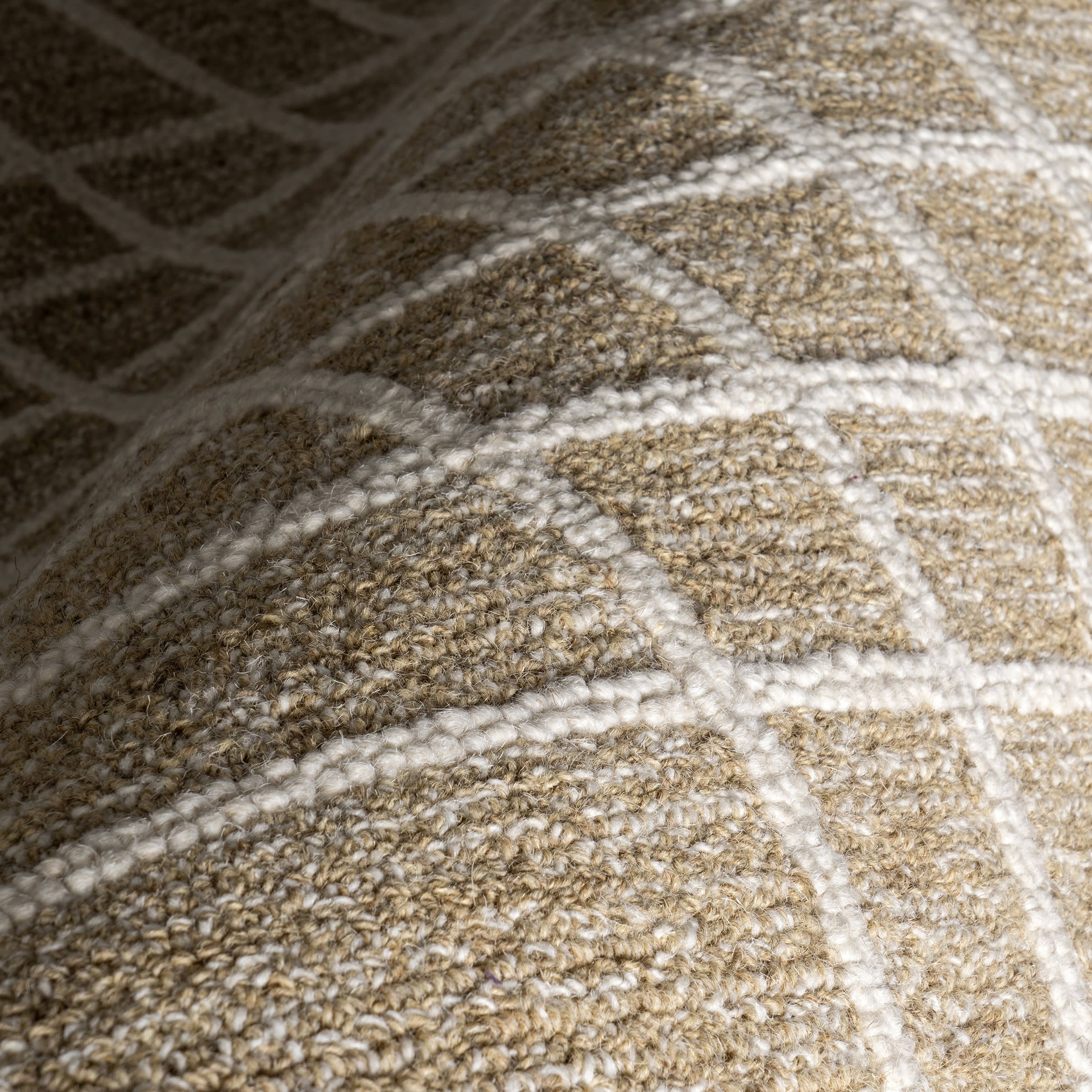 Kahlani Striped Checker Rug | Beige - Image 3