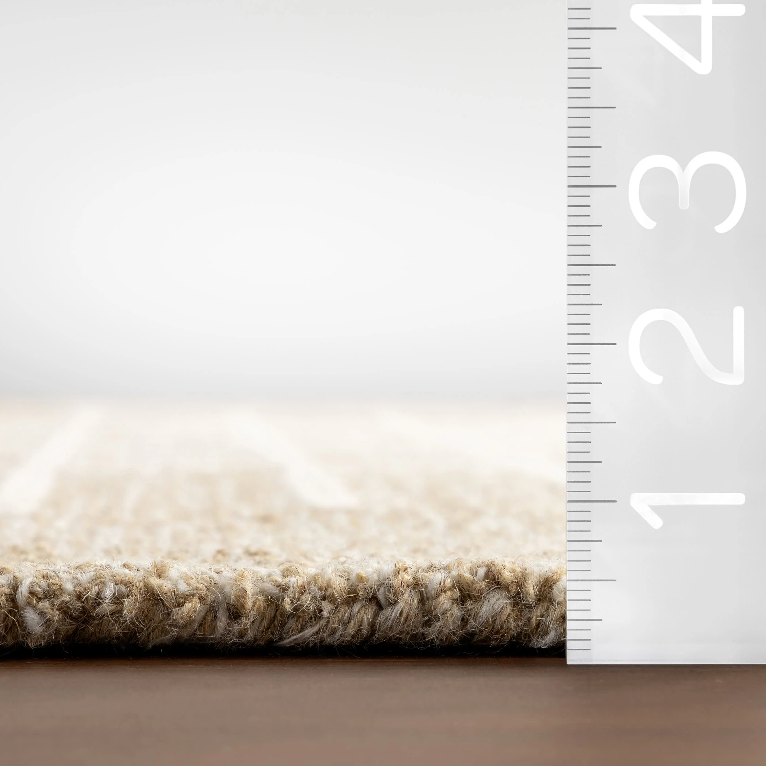Kahlani Striped Checker Rug | Beige - Image 6