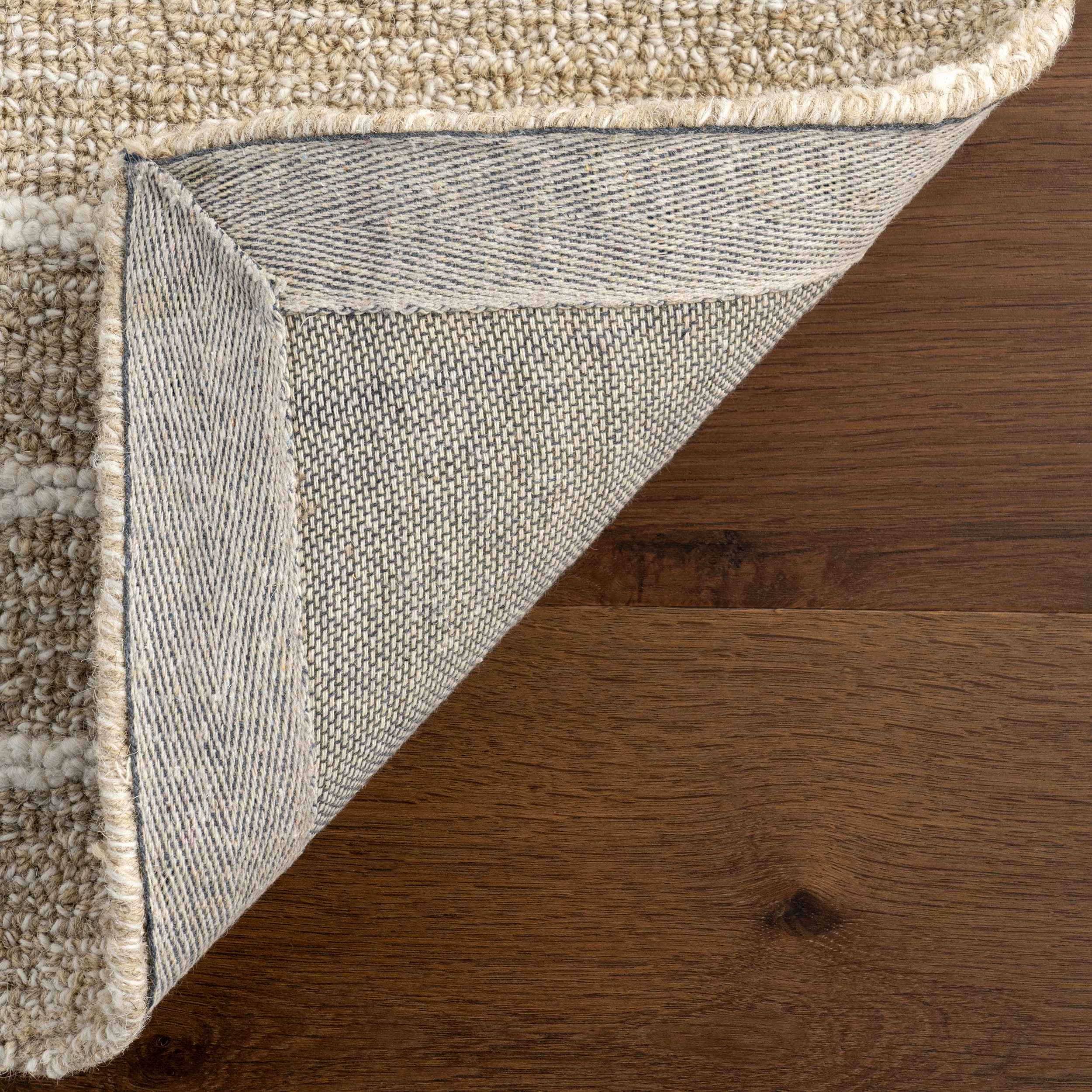 Kahlani Striped Checker Rug | Beige - Image 7