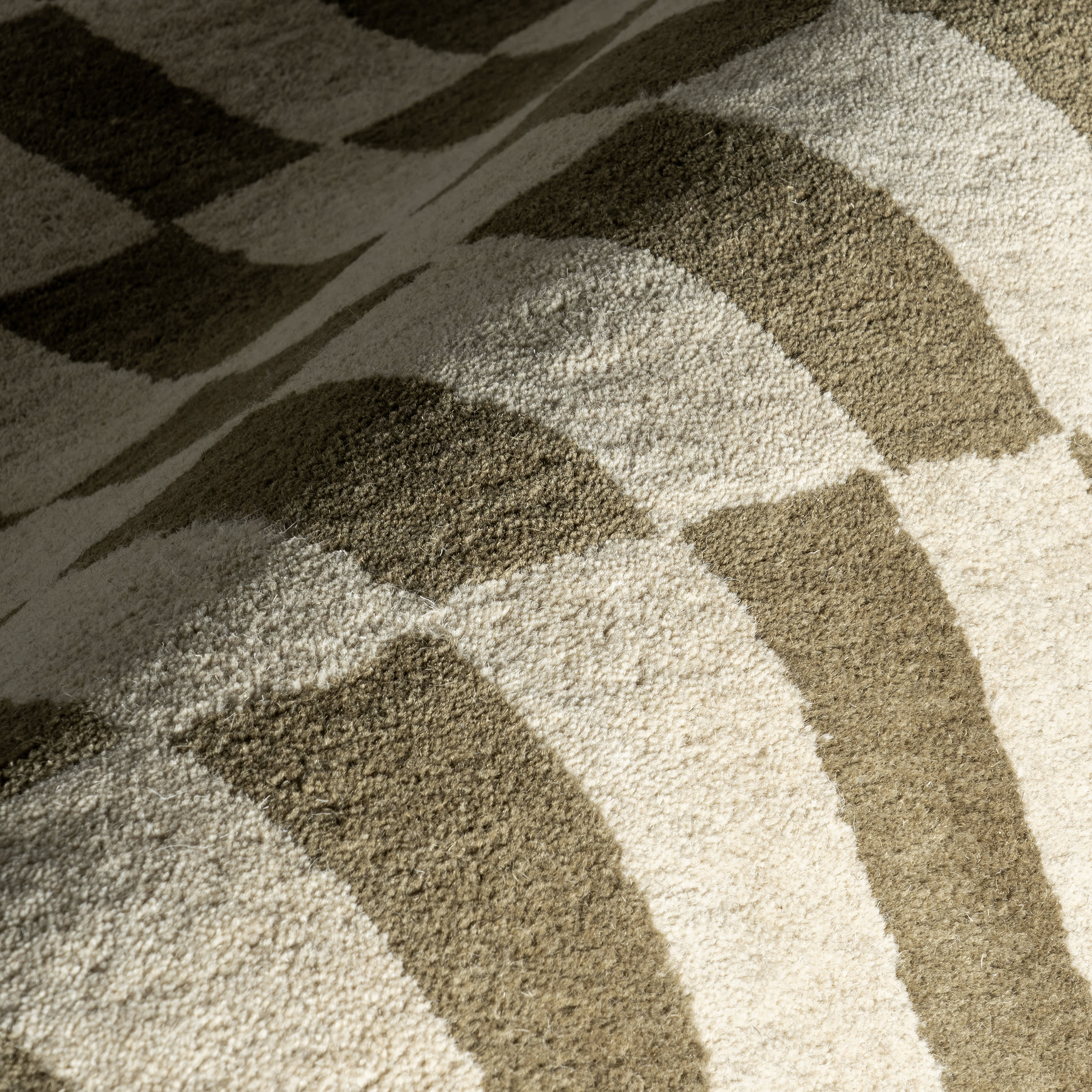 Kai Checkerboard Wool Rug | Olive - Image 3