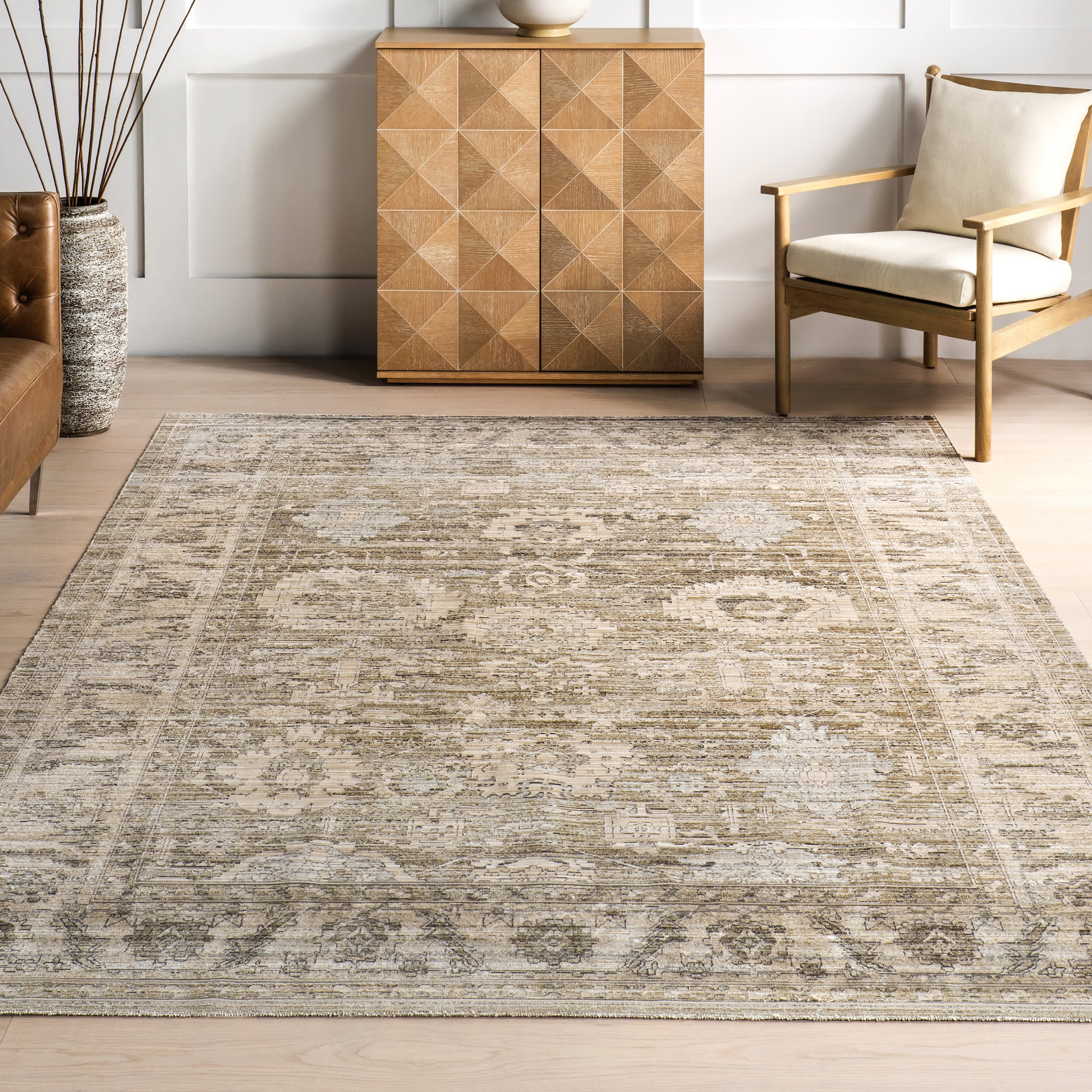 Bryony Medallion Indoor/Outdoor Area Rug | Light Grey - Image 5